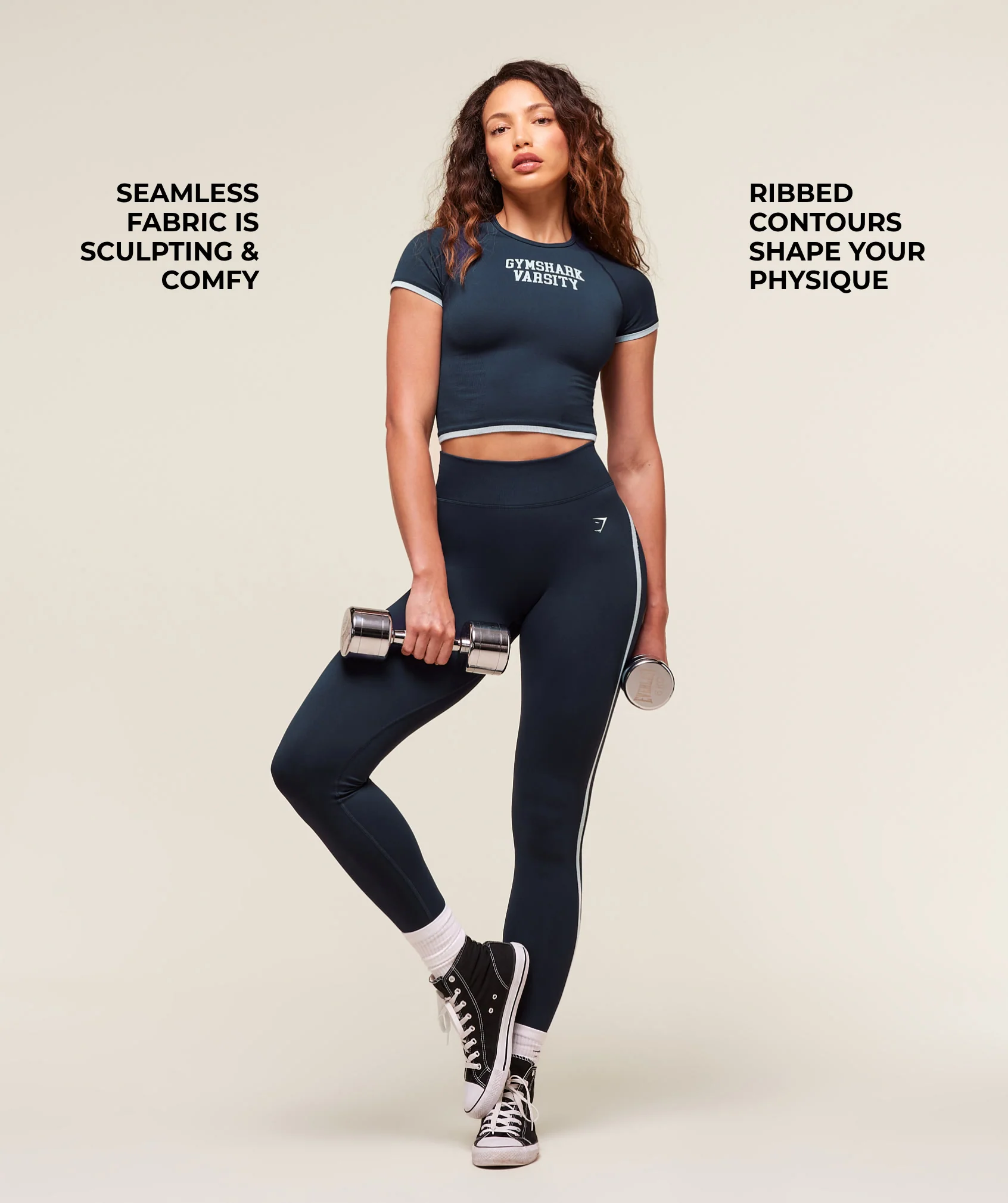 Lift Varsity Seamless Midi T-Shirt – Heavy Blue