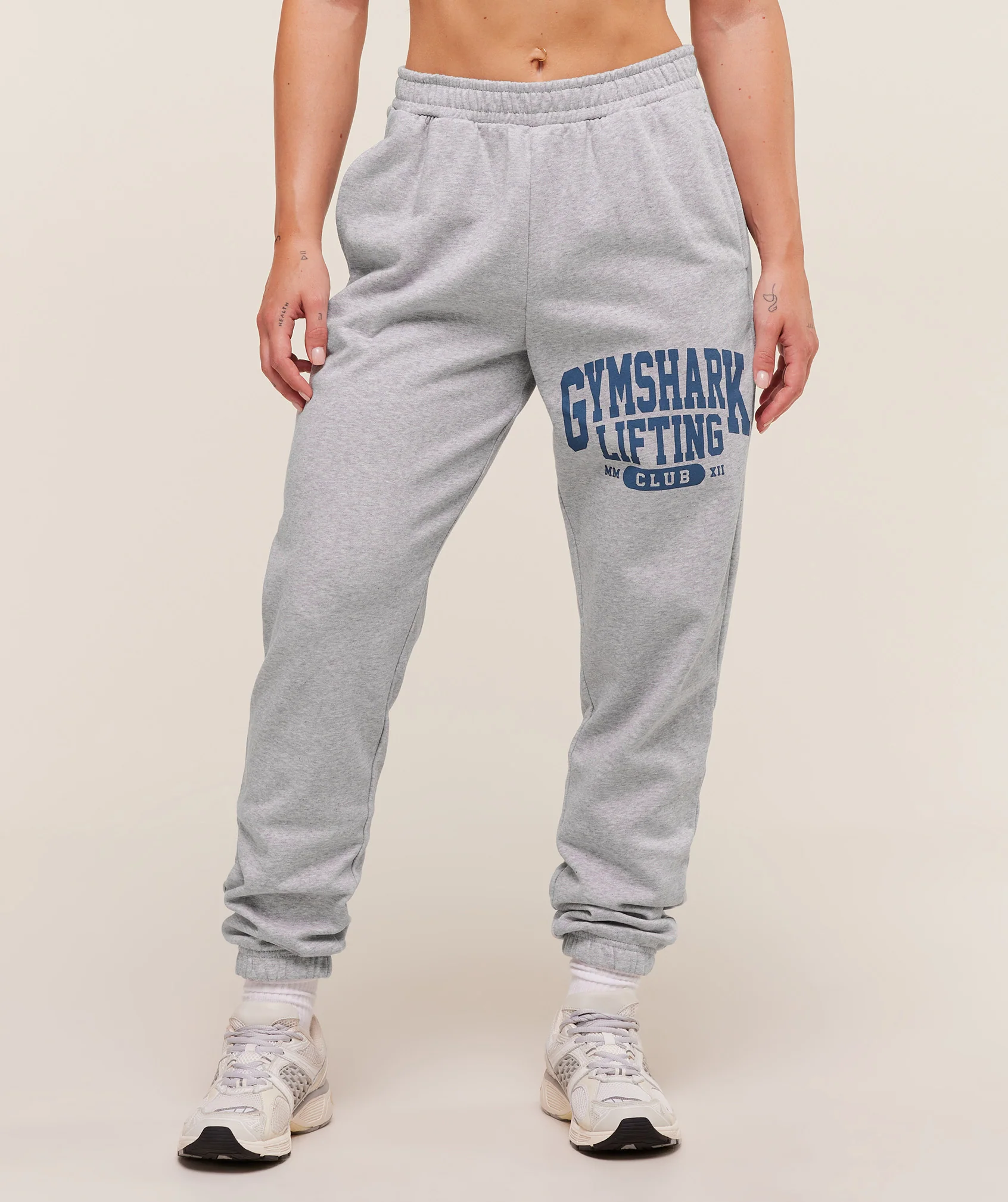 Lifting Club Graphic Joggers – Light Grey Core Marl