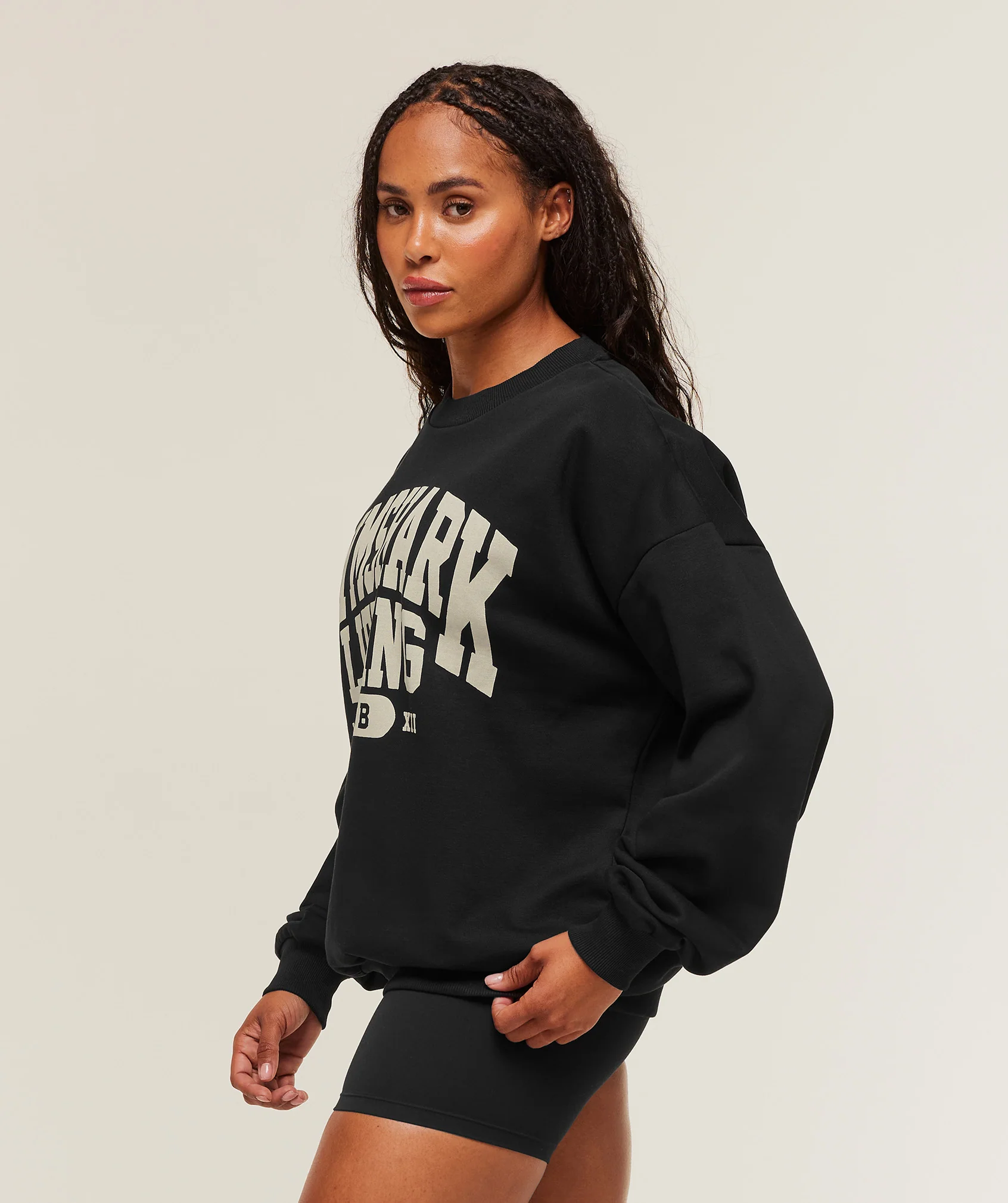 Lifting Club Graphic Oversized Crew Neck – Black - Imagen 2