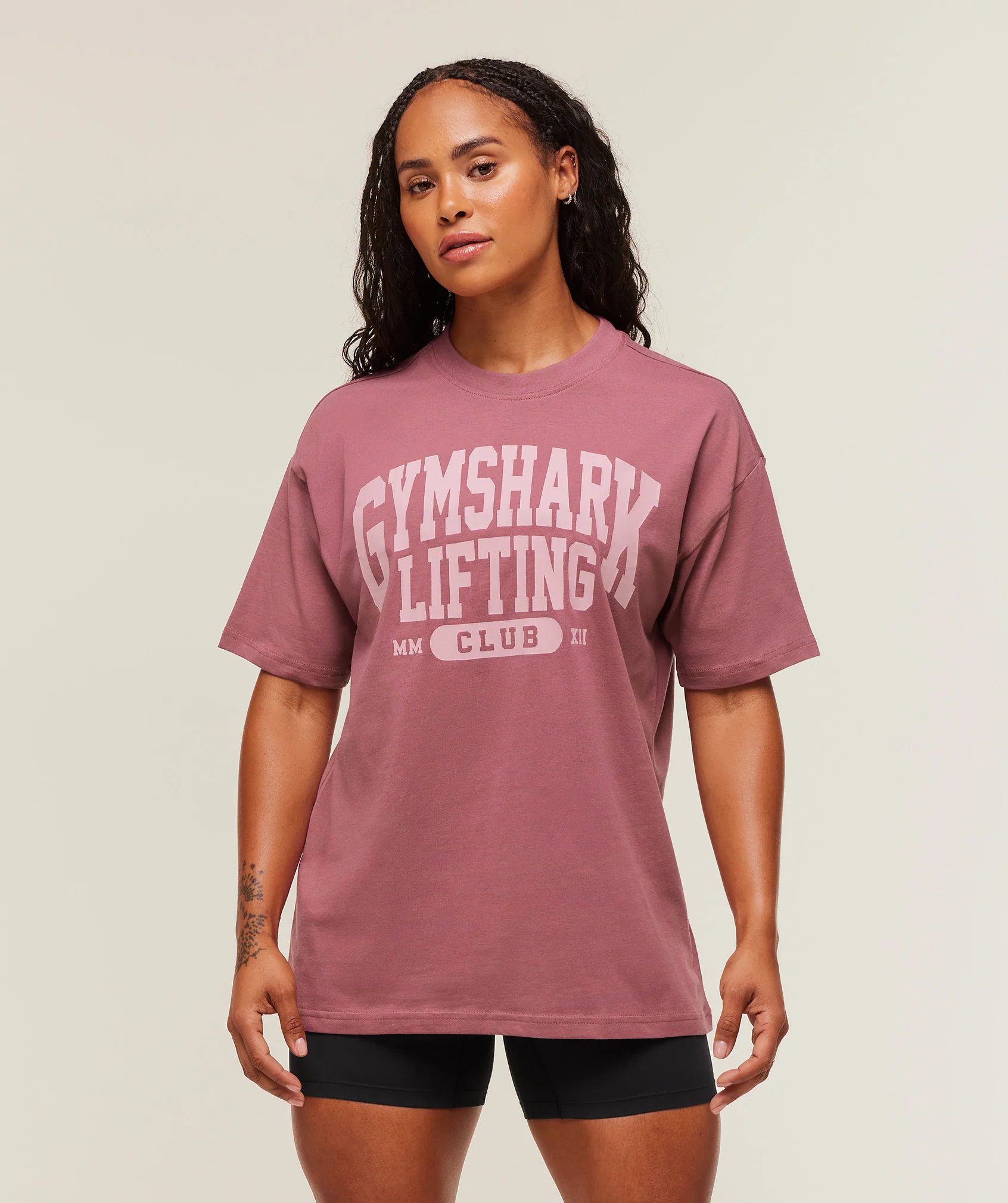 Lifting Club Graphic Oversized T-Shirt – Reset Pink