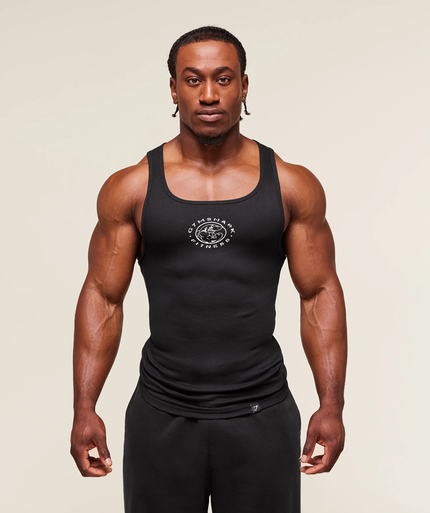 Lifting Club Ribbed Tank – Black