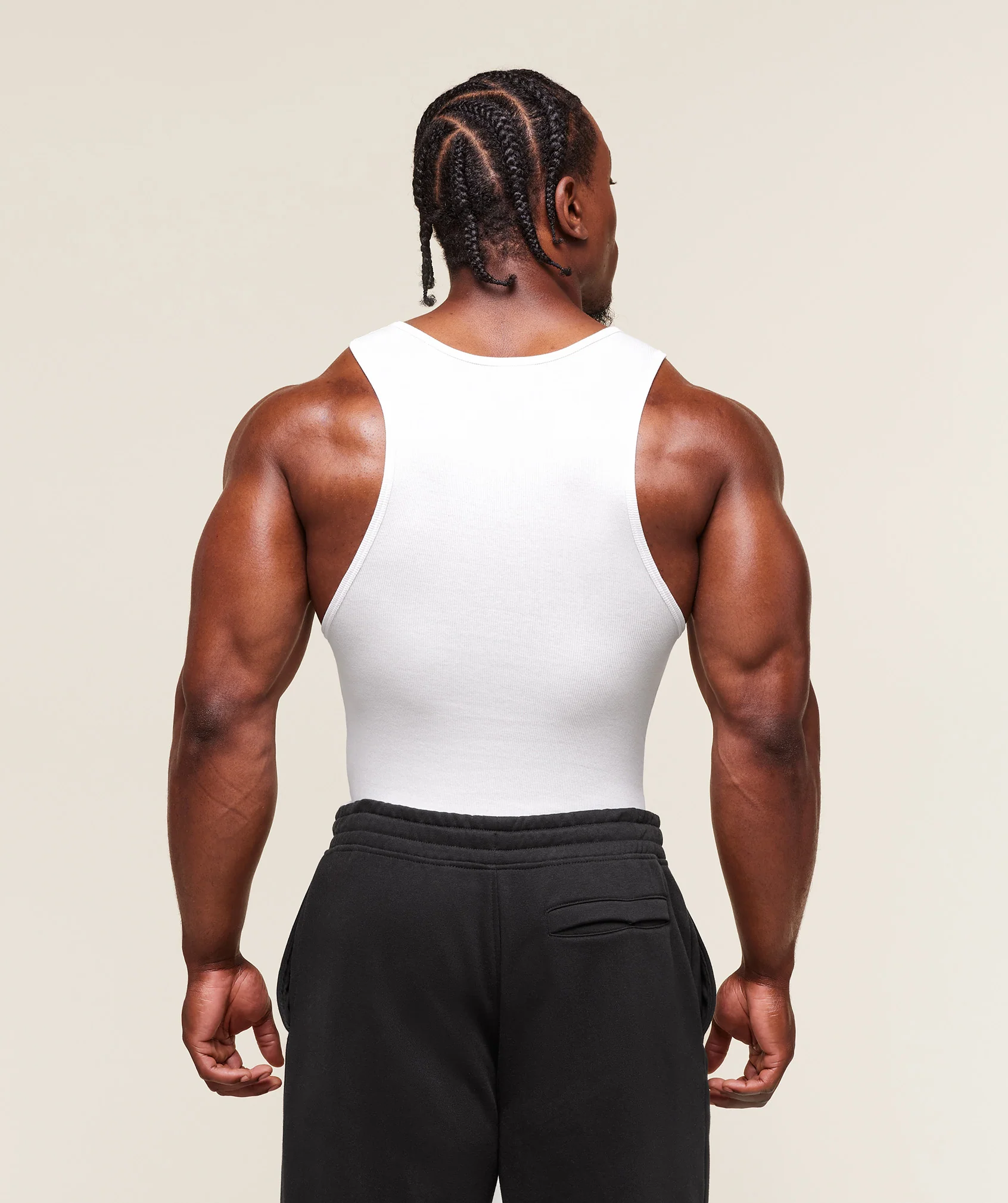 Lifting Club Ribbed Tank – White