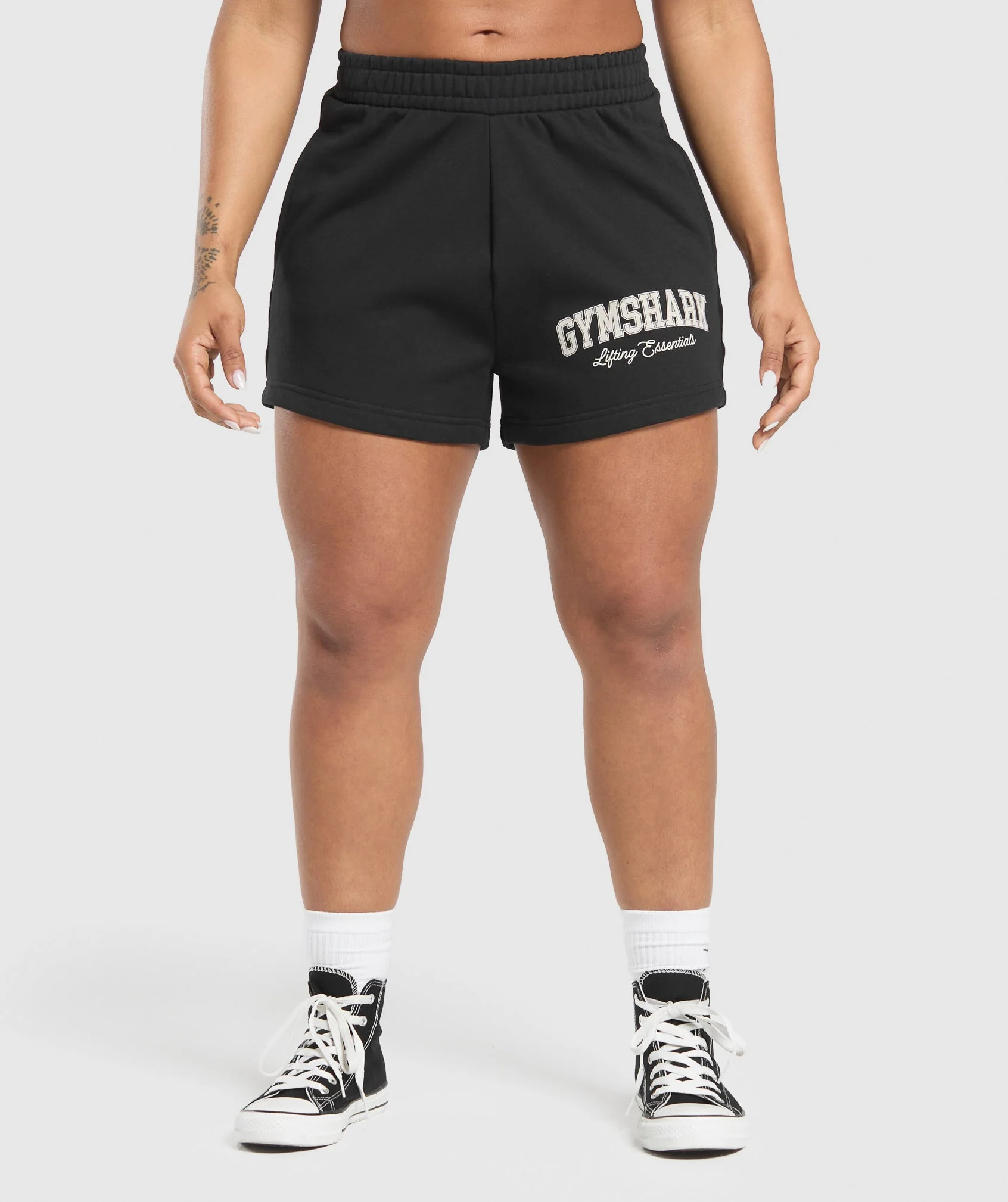 Lifting Essentials Graphic Brushed 4′ Shorts – Black