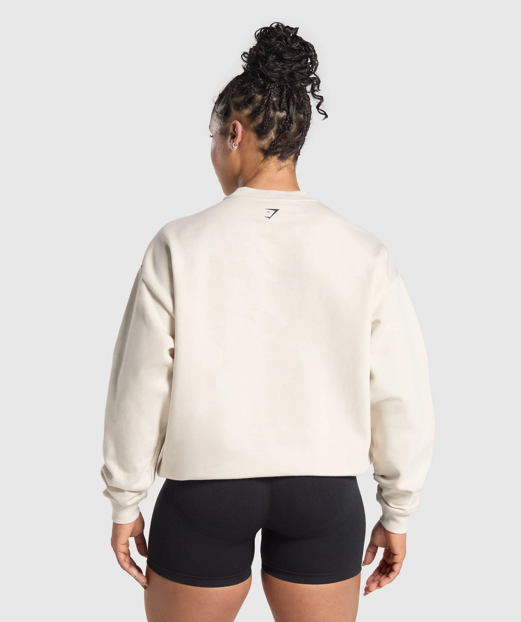 Lifting Essentials Graphic Brushed Oversized Sweatshirt – Oat White