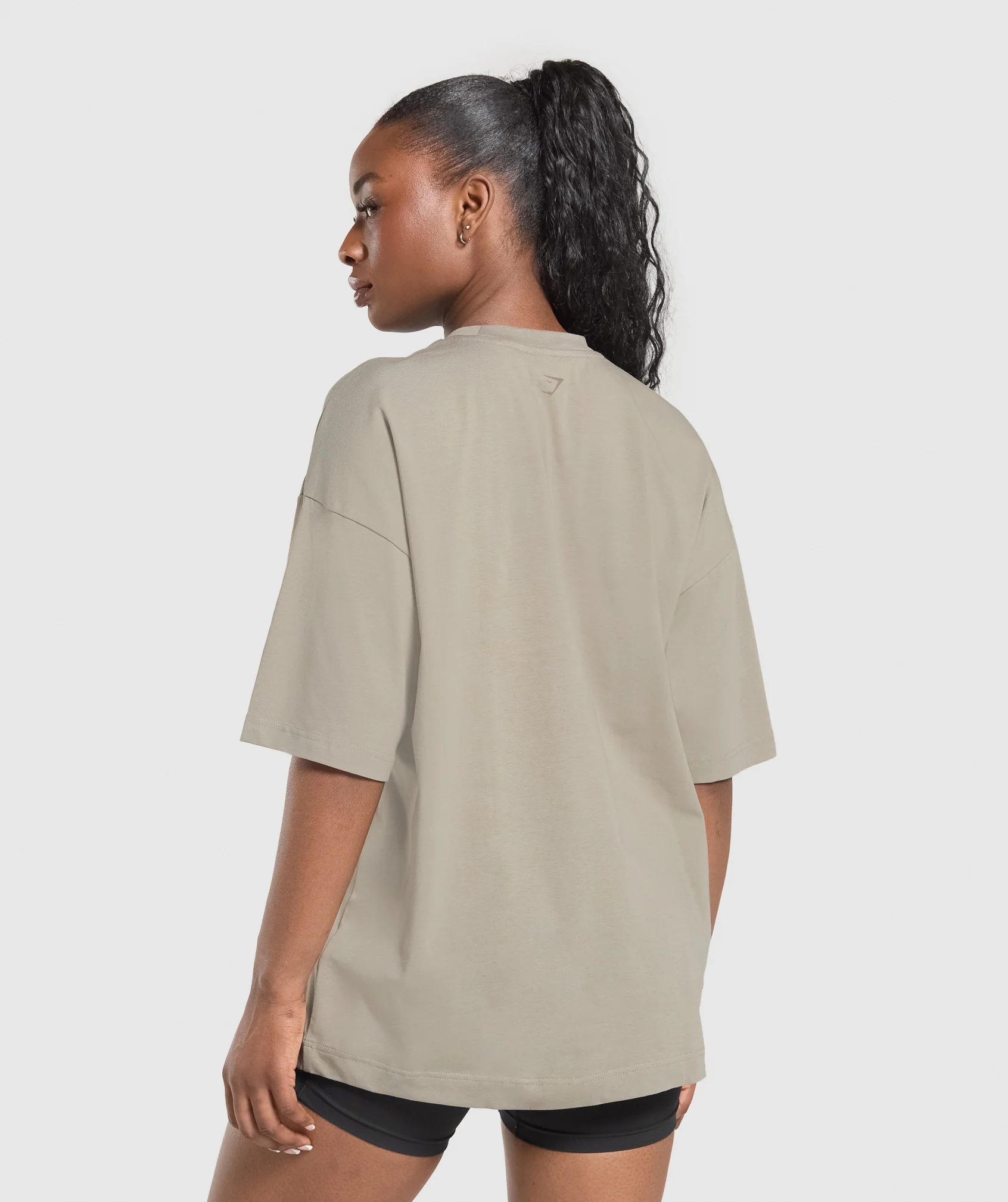 Lifting Girl Graphic Oversized Tee – Linen Brown
