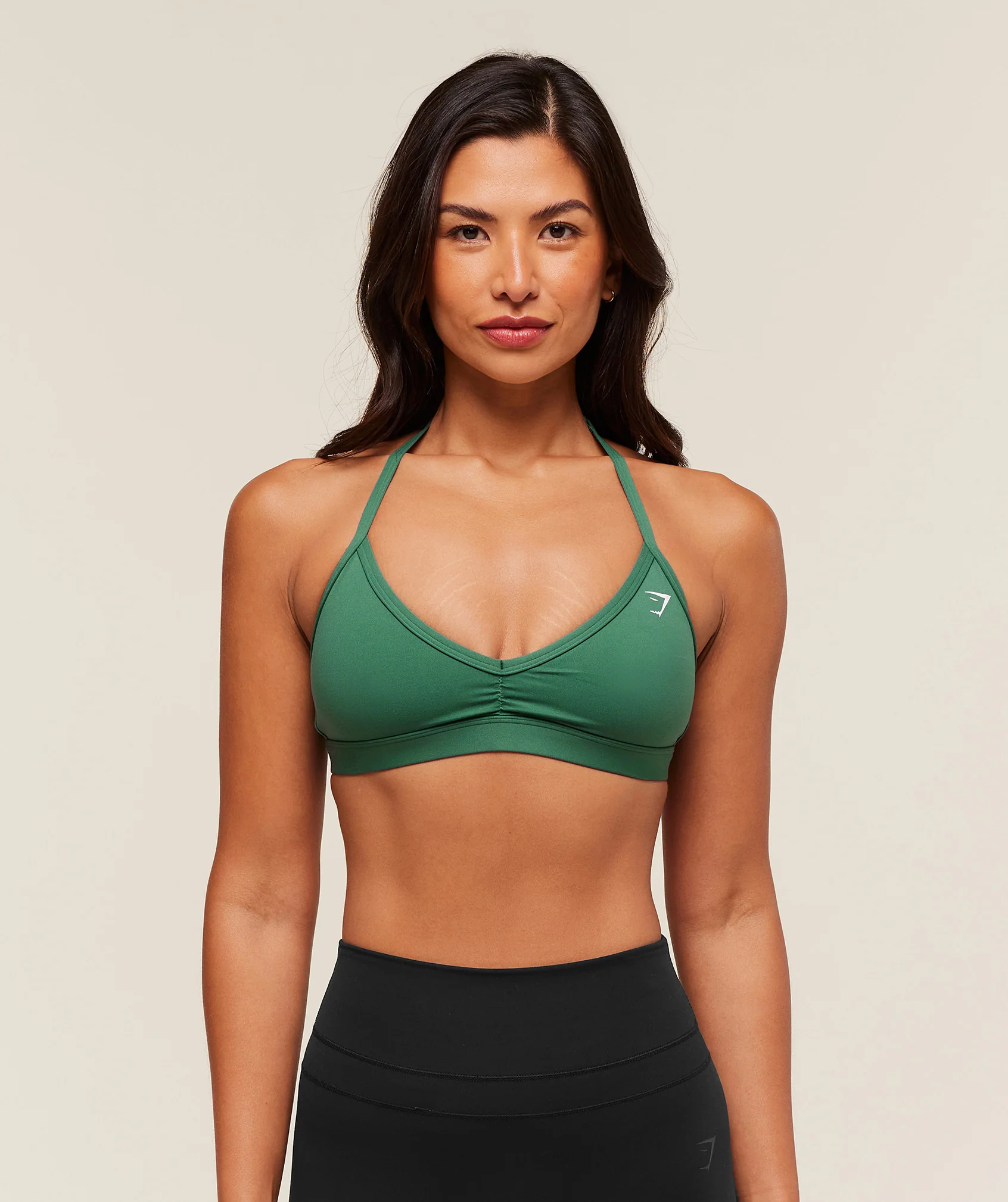 Minimal Halterneck Sports Bra – Lift Green