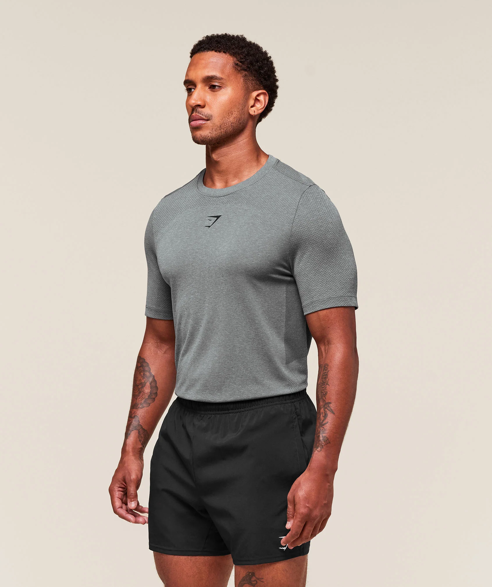 Lightweight Seamless T-Shirt – Light Grey/Smokey Grey - Imagen 2