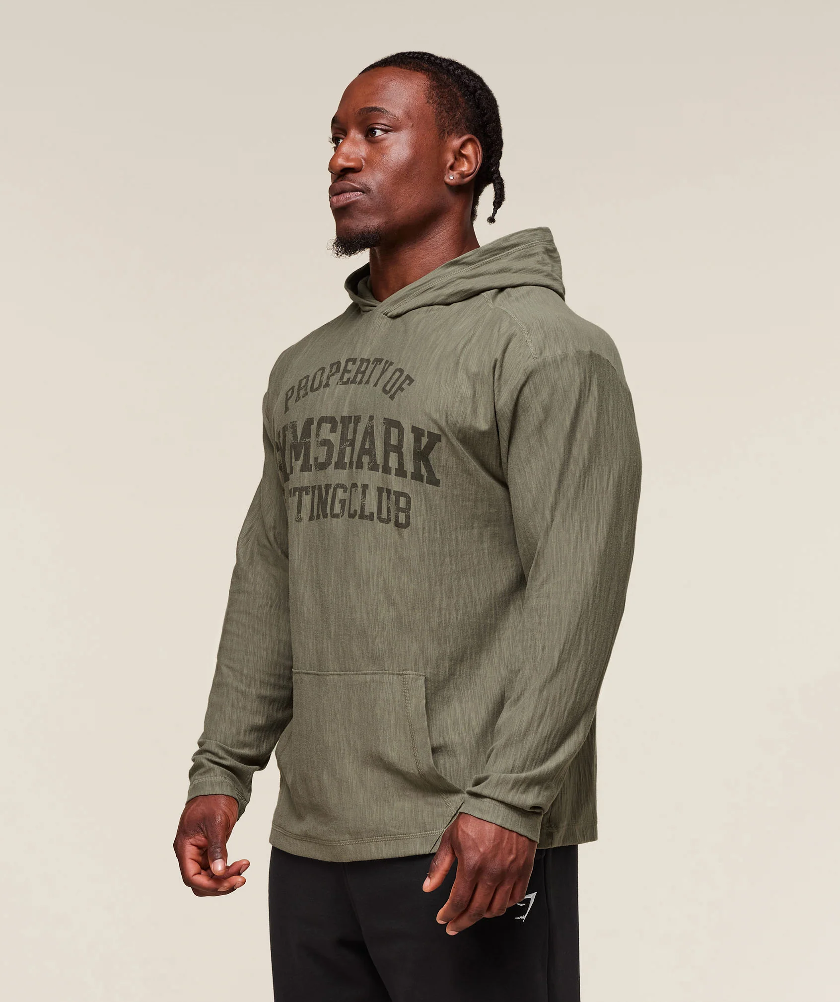 Lightweight Slub Textured Hoodie – Utility Green - Imagen 2