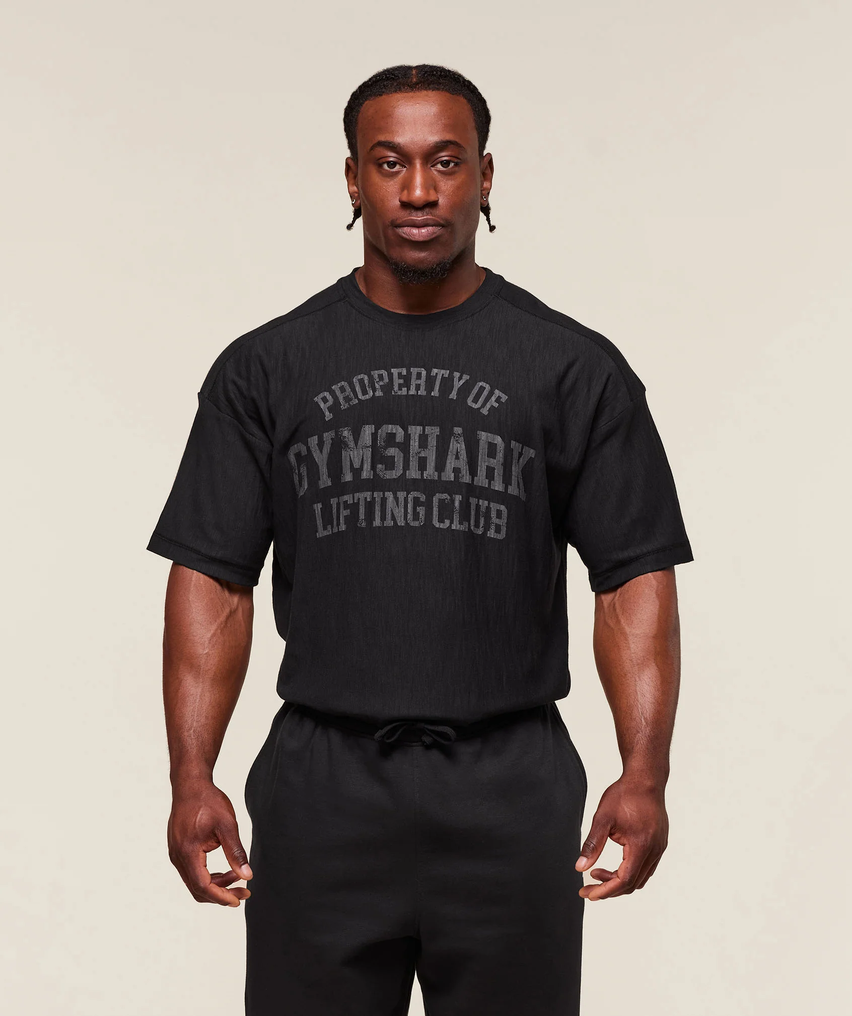 Lightweight Slub Textured T-Shirt – Black