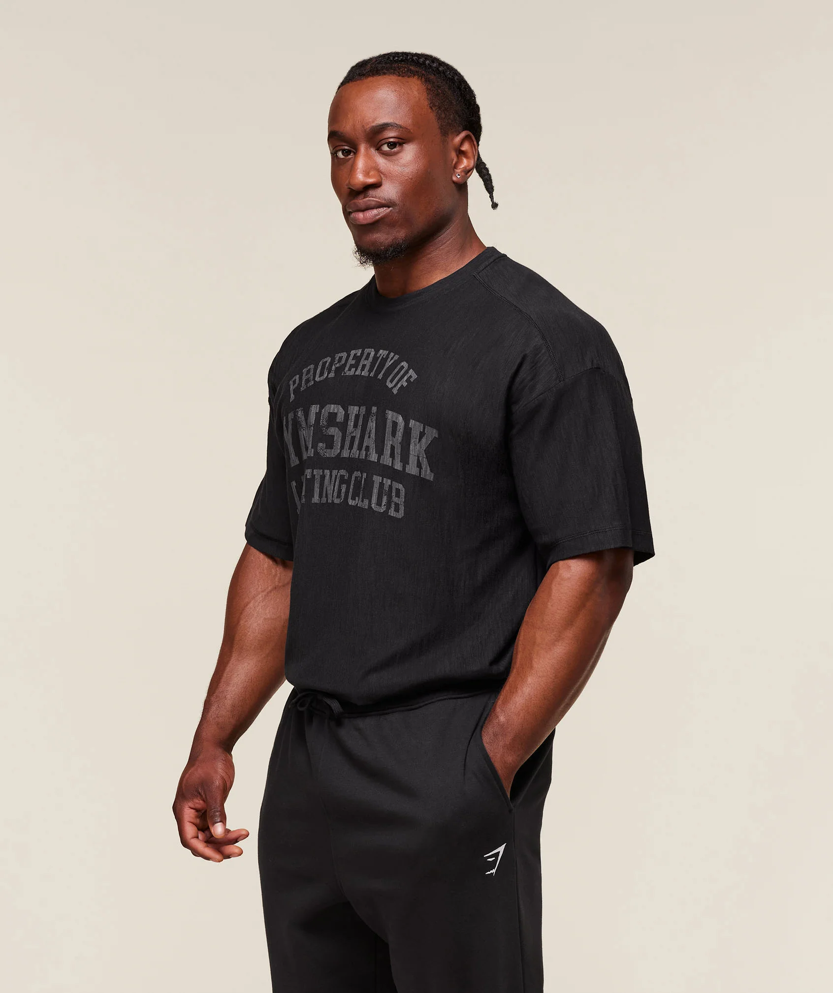 Lightweight Slub Textured T-Shirt – Black - Imagen 2