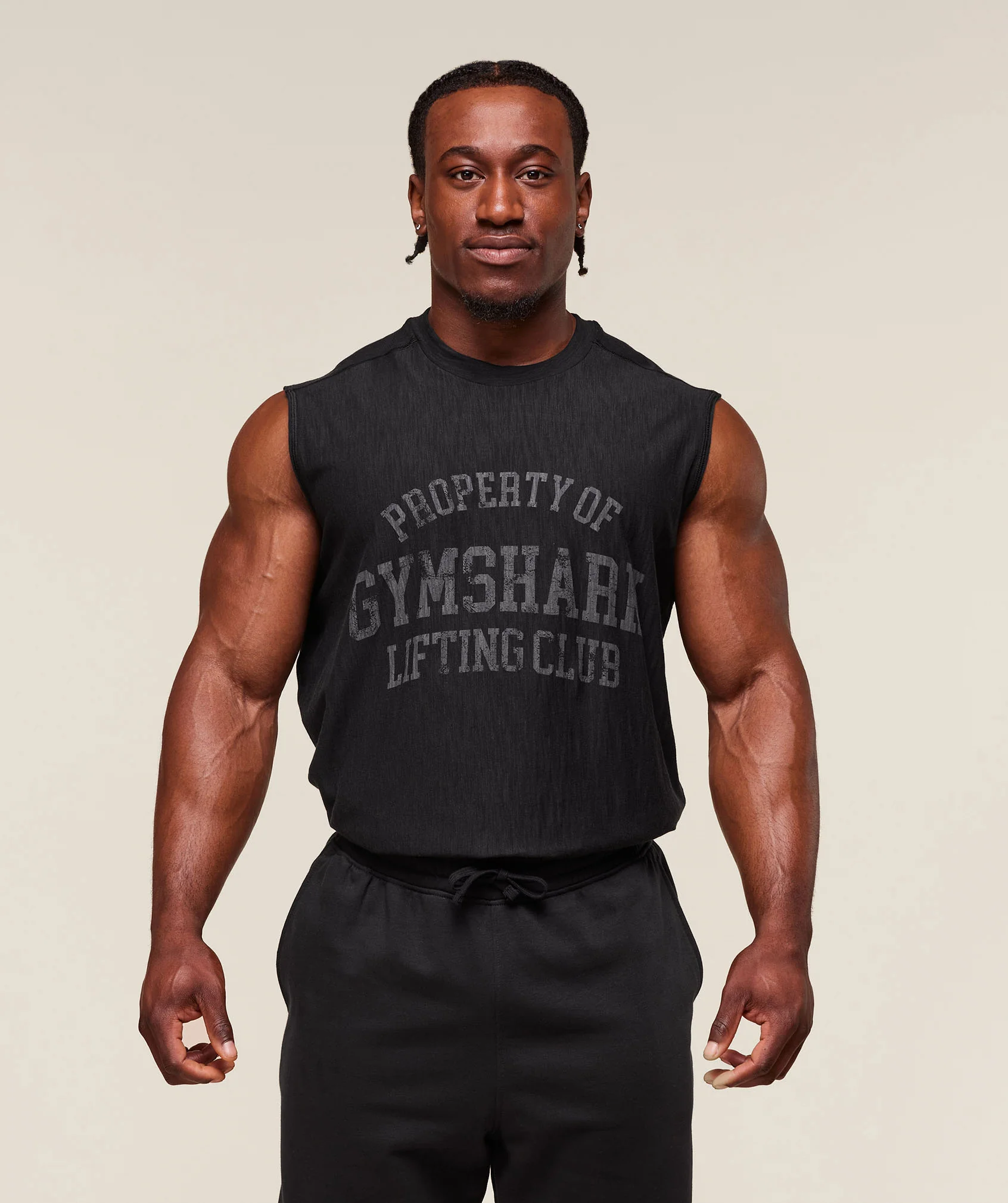 Lightweight Slub Textured Tank – Black