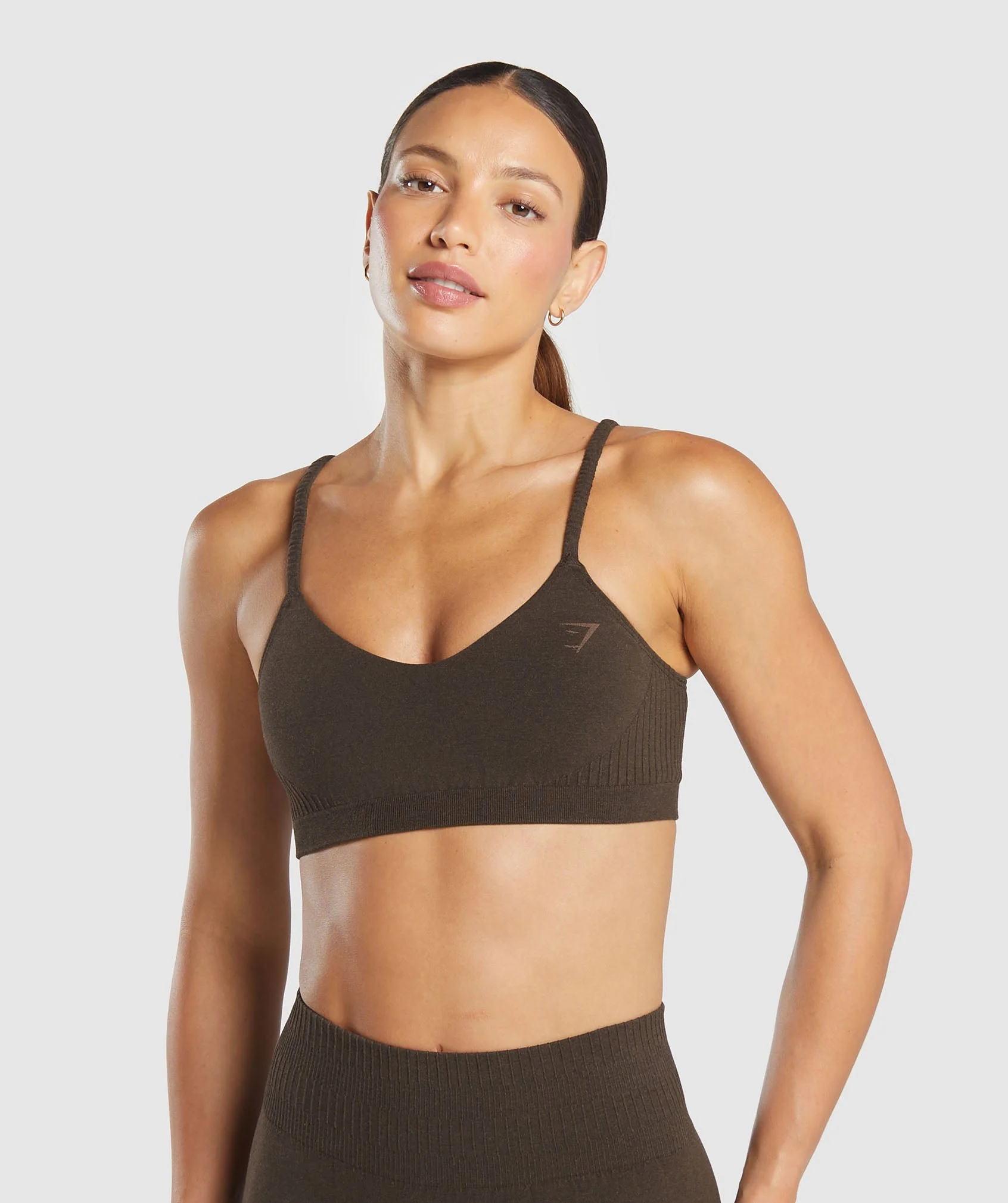 Luxe Seamless Bralette – Walnut Brown Marl