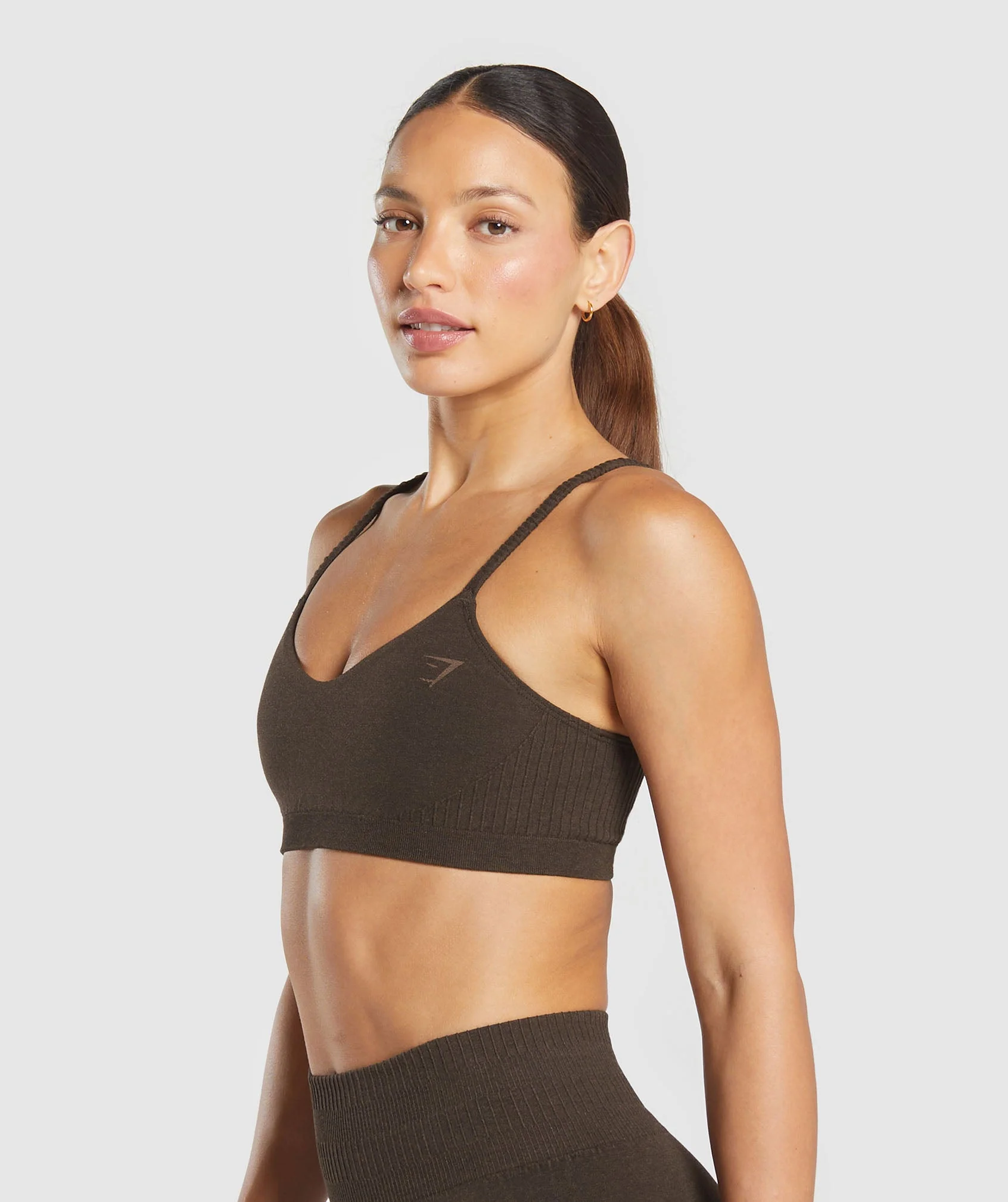 Luxe Seamless Bralette – Walnut Brown Marl - Imagen 2