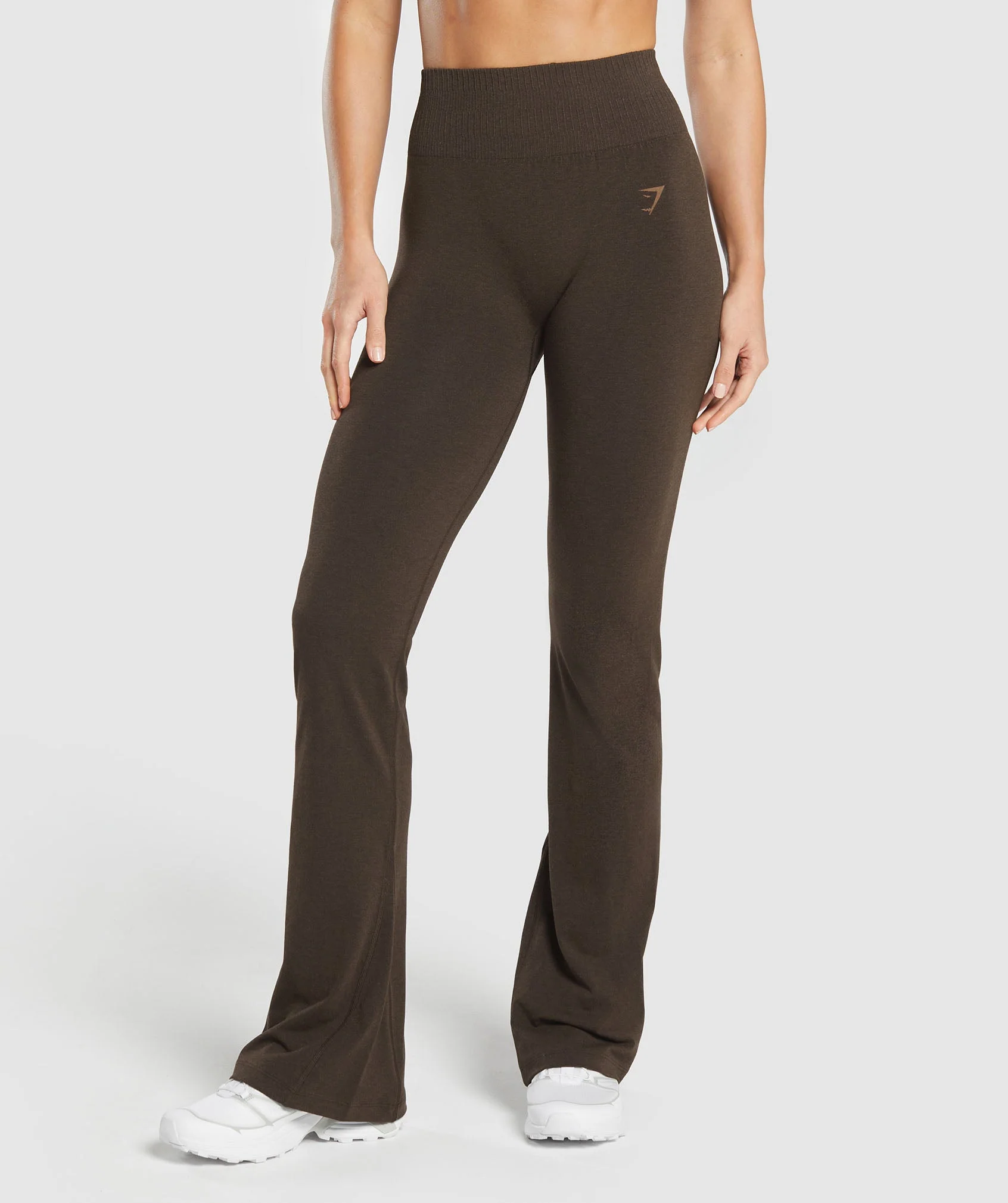 Luxe Seamless Flare Leggings – Walnut Brown Marl