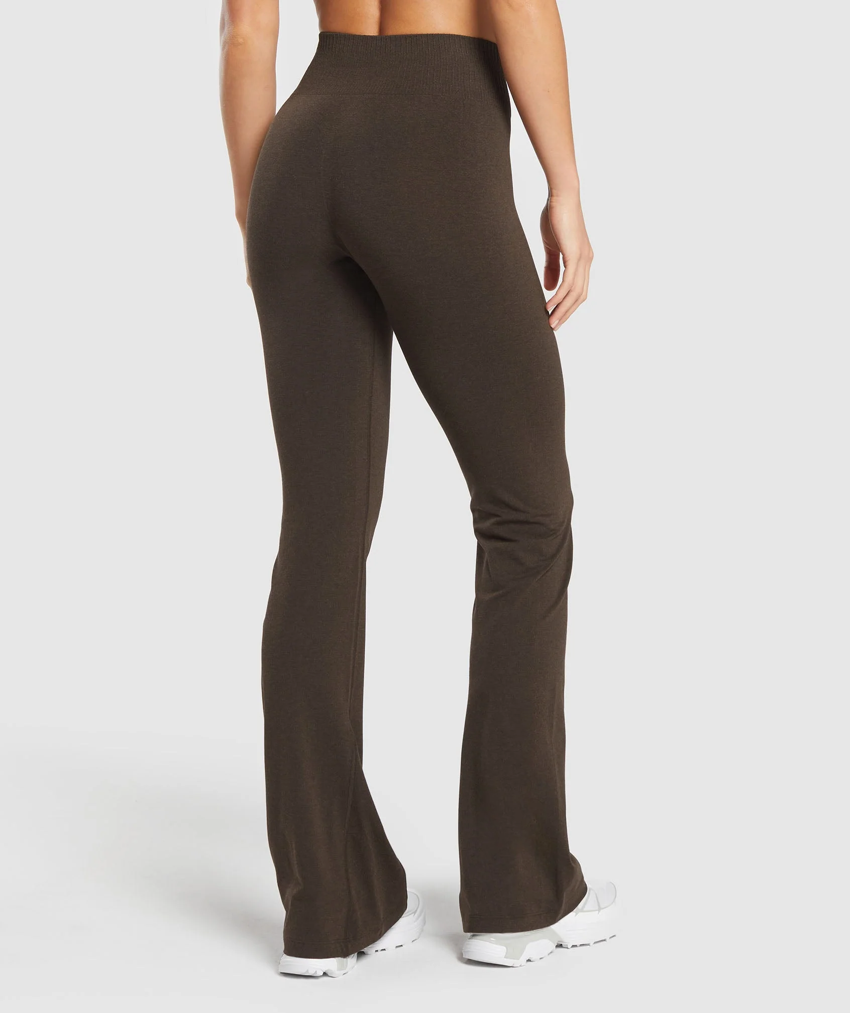 Luxe Seamless Flare Leggings – Walnut Brown Marl