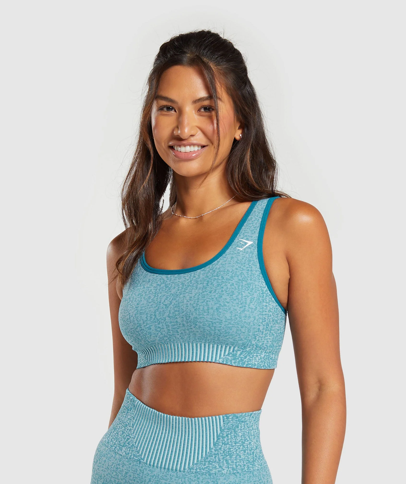 Marl Seamless Scoop Bra – Light Blue Marl/Light Grey Marl/Turkish Teal