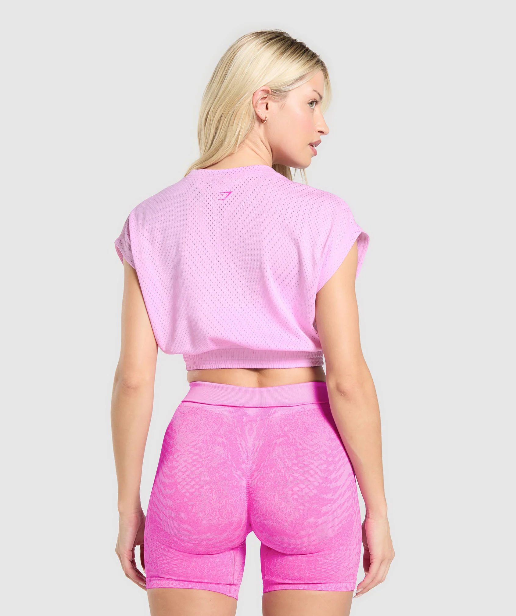 Mesh Graphic Crop Top – Sour Pink