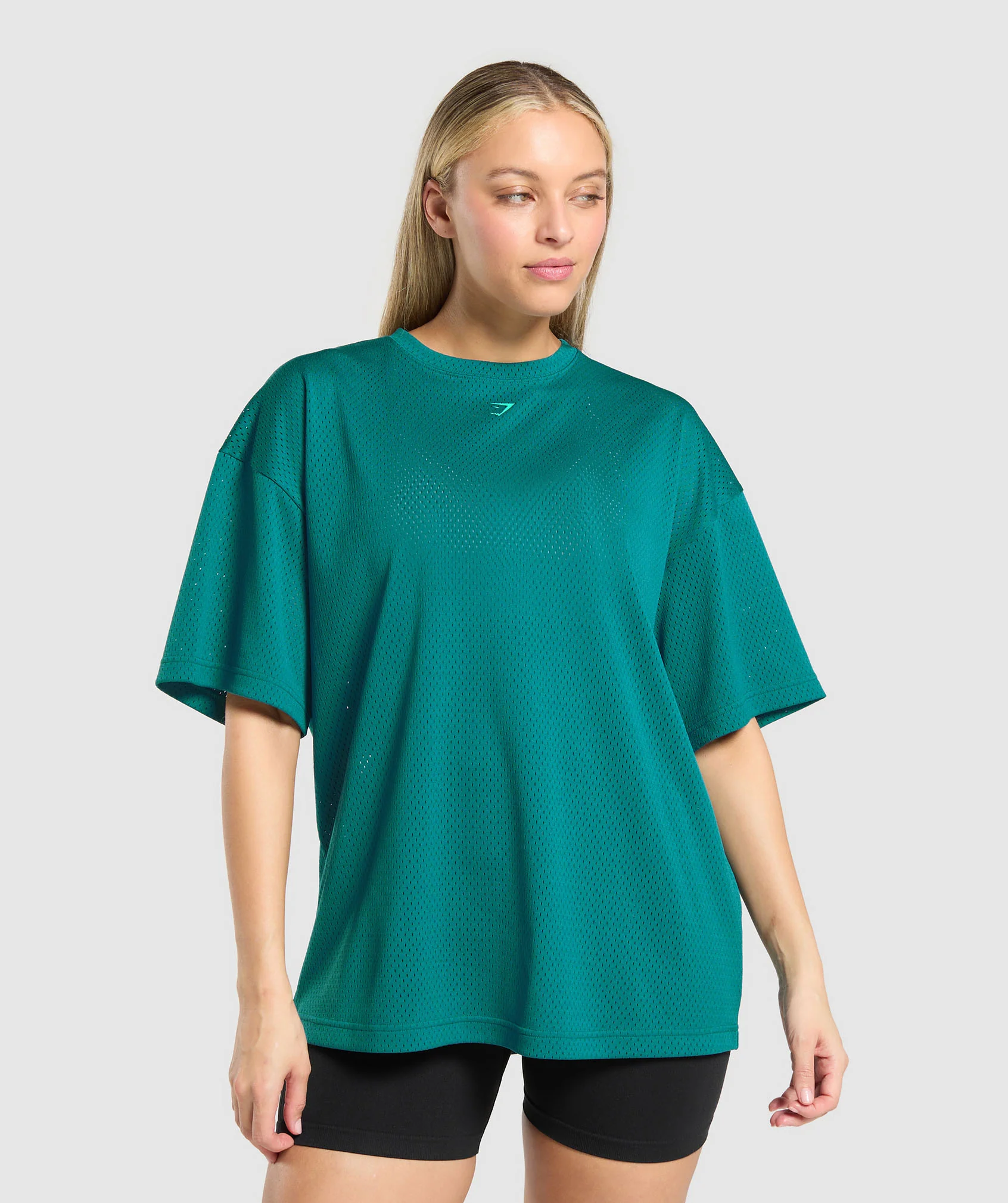 Mesh Graphic Oversized T-Shirt – Functional Teal
