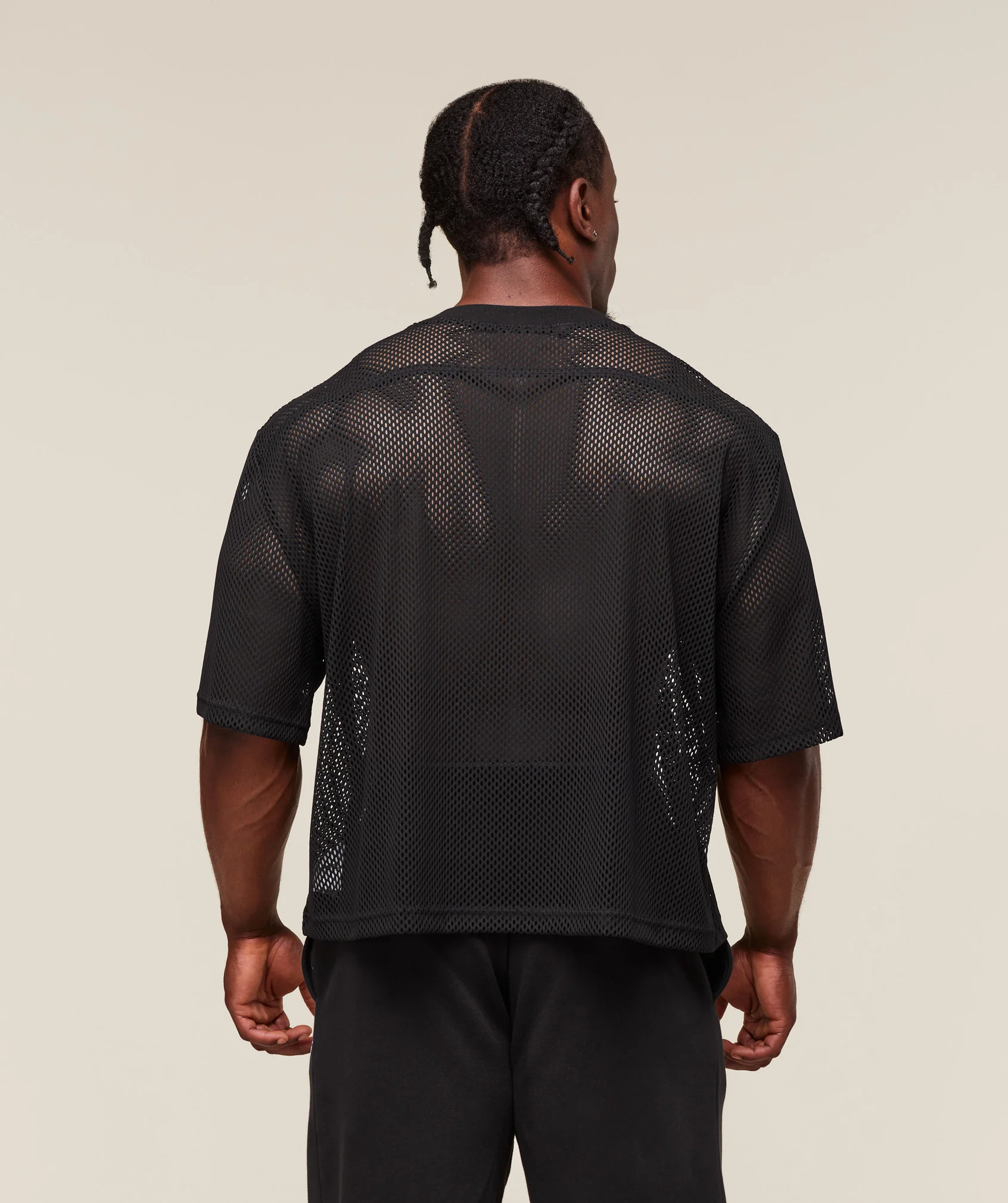 Mesh Oversized T-Shirt – Black