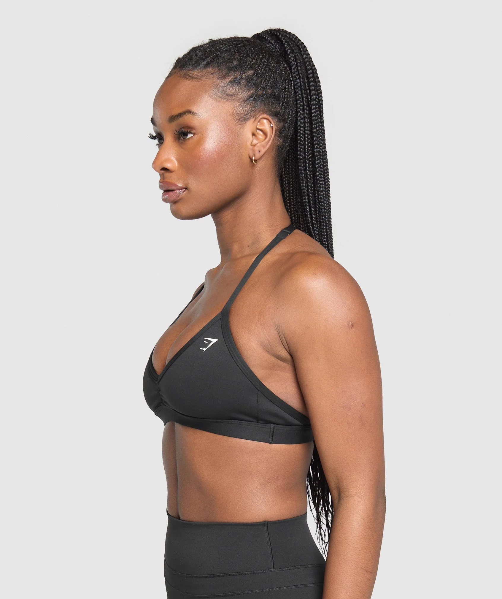 Minimal Halterneck Sports Bra – Black - Imagen 2