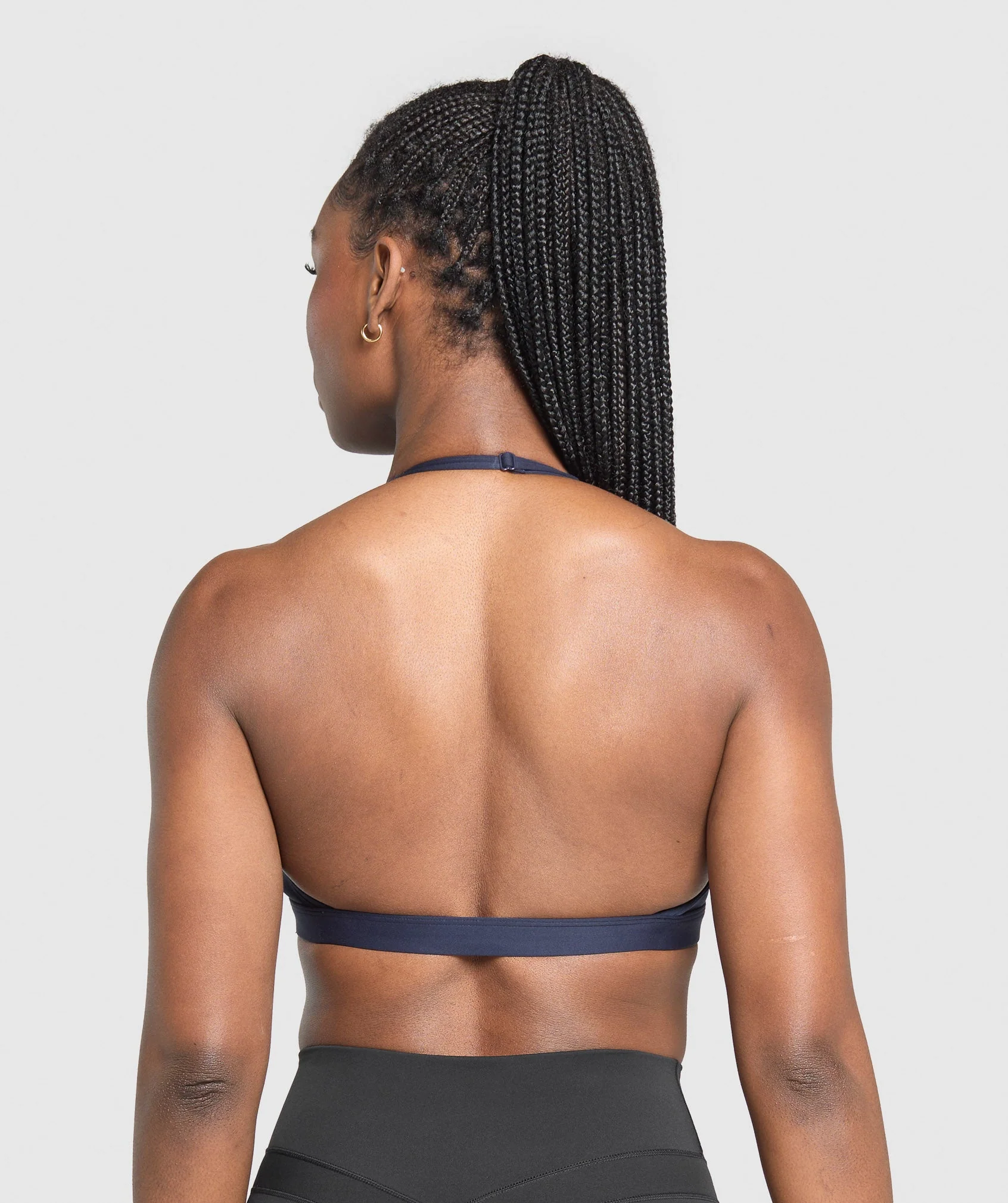 Minimal Halterneck Sports Bra – Heavy Blue