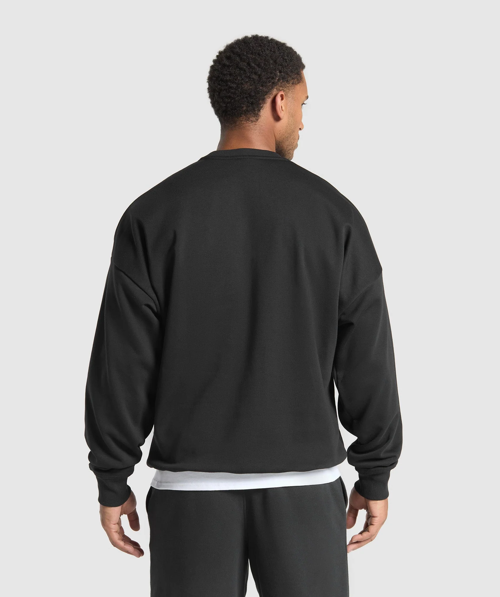Oversized Crest Crew – Black