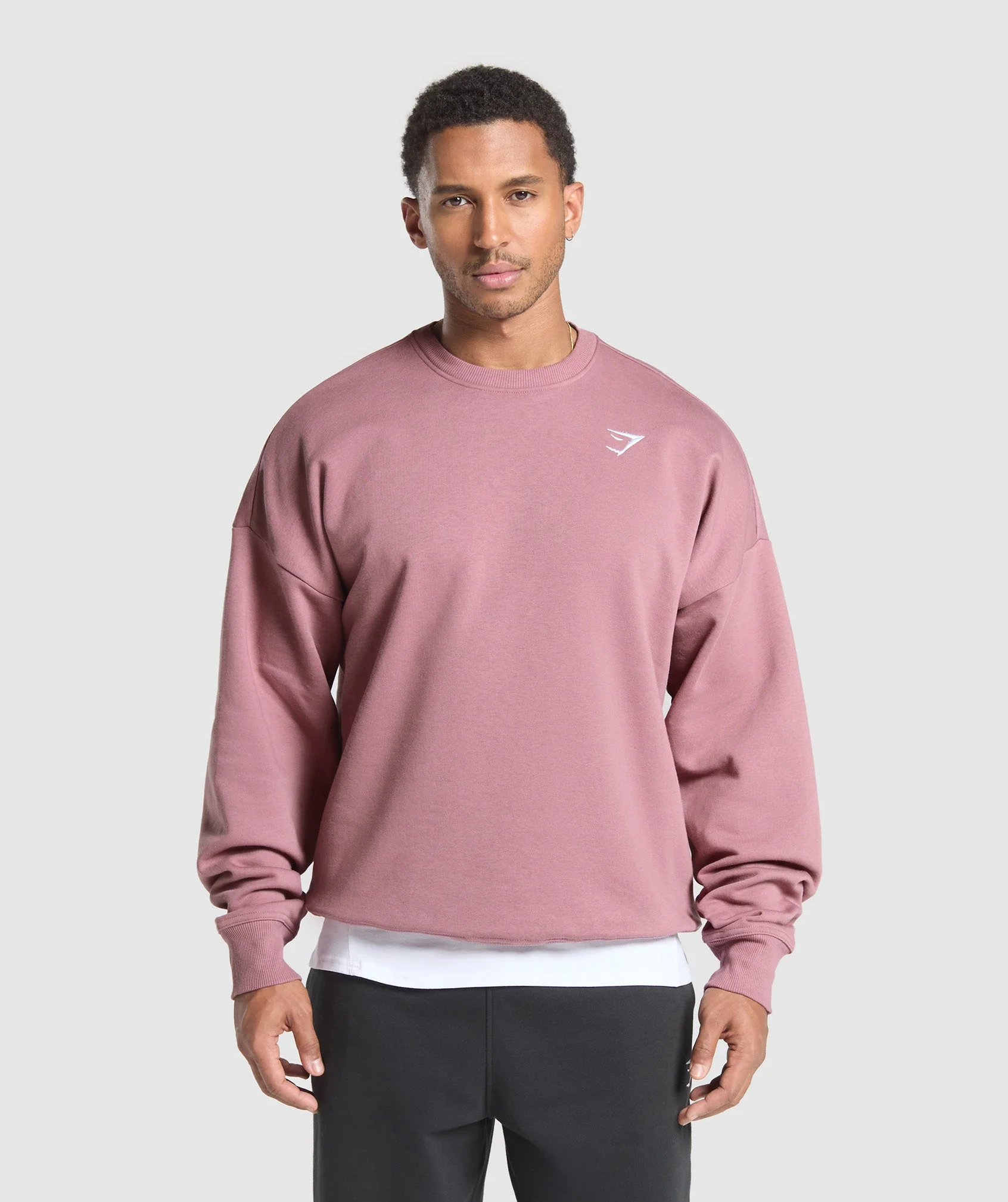 Oversized Crest Crew – Calm Pink