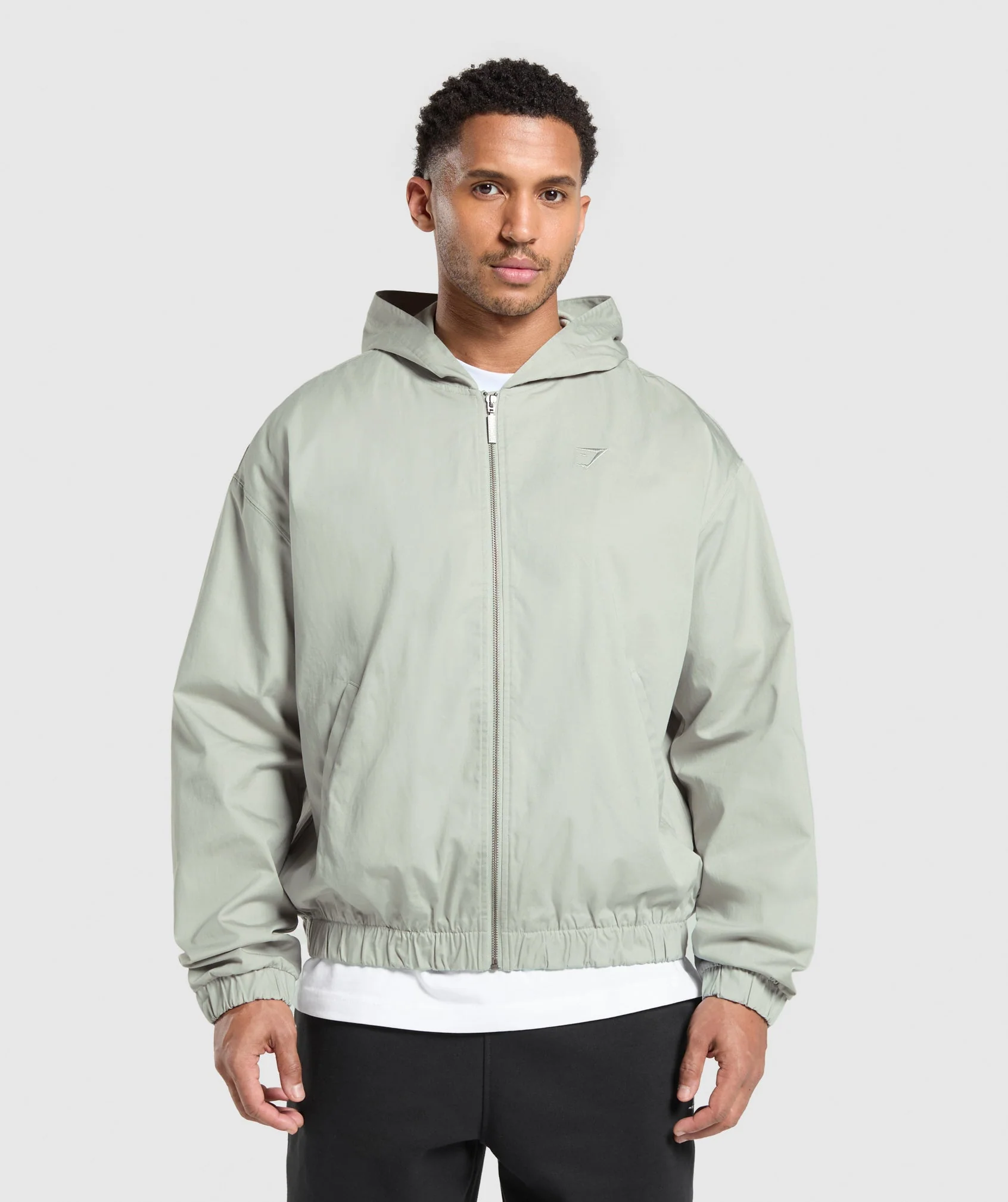 Oversized Hooded Jacket – Stone Grey