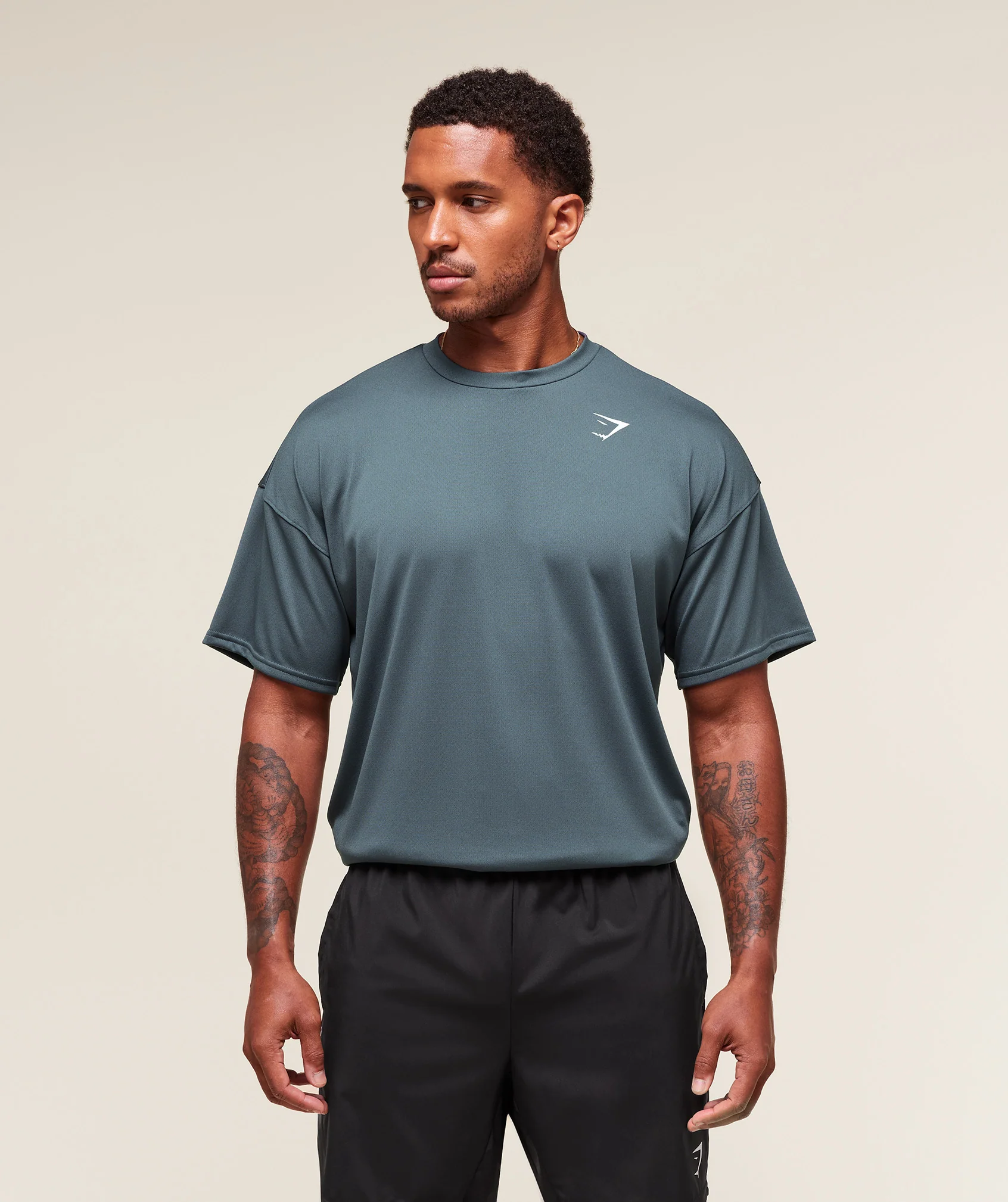 Oversized Performance T-Shirt – Titanium Blue