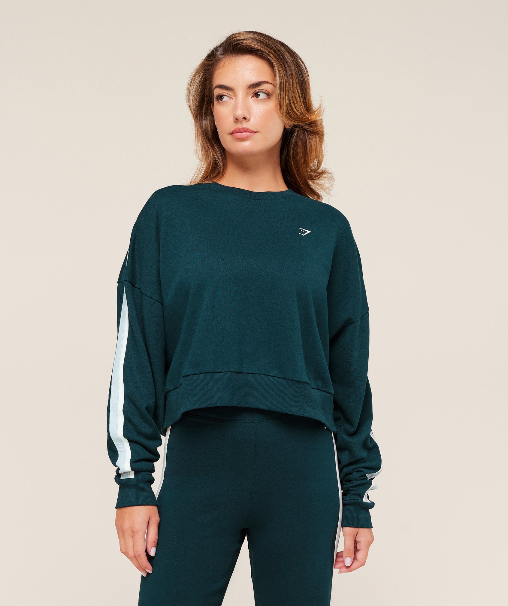 Piping Midi Crew Neck – Deep Petrol Blue/Smoke Blue/Soft White