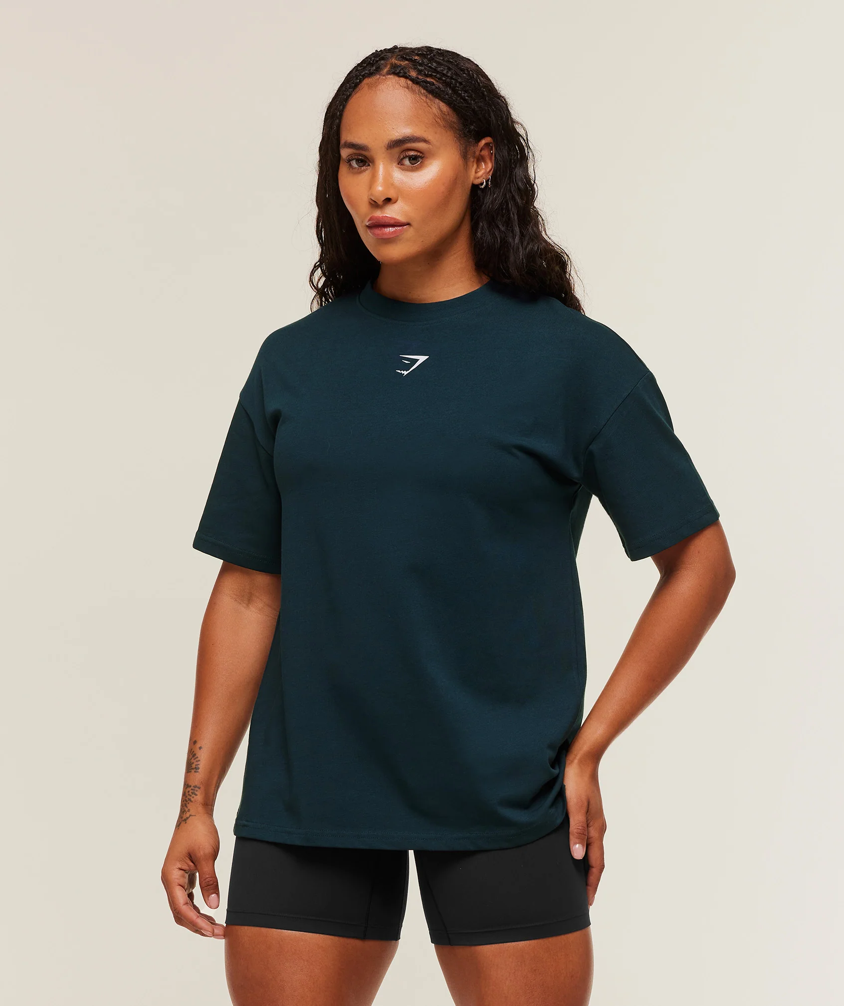 Power Oversized T-Shirt – Deep Petrol Blue/Smoke Blue