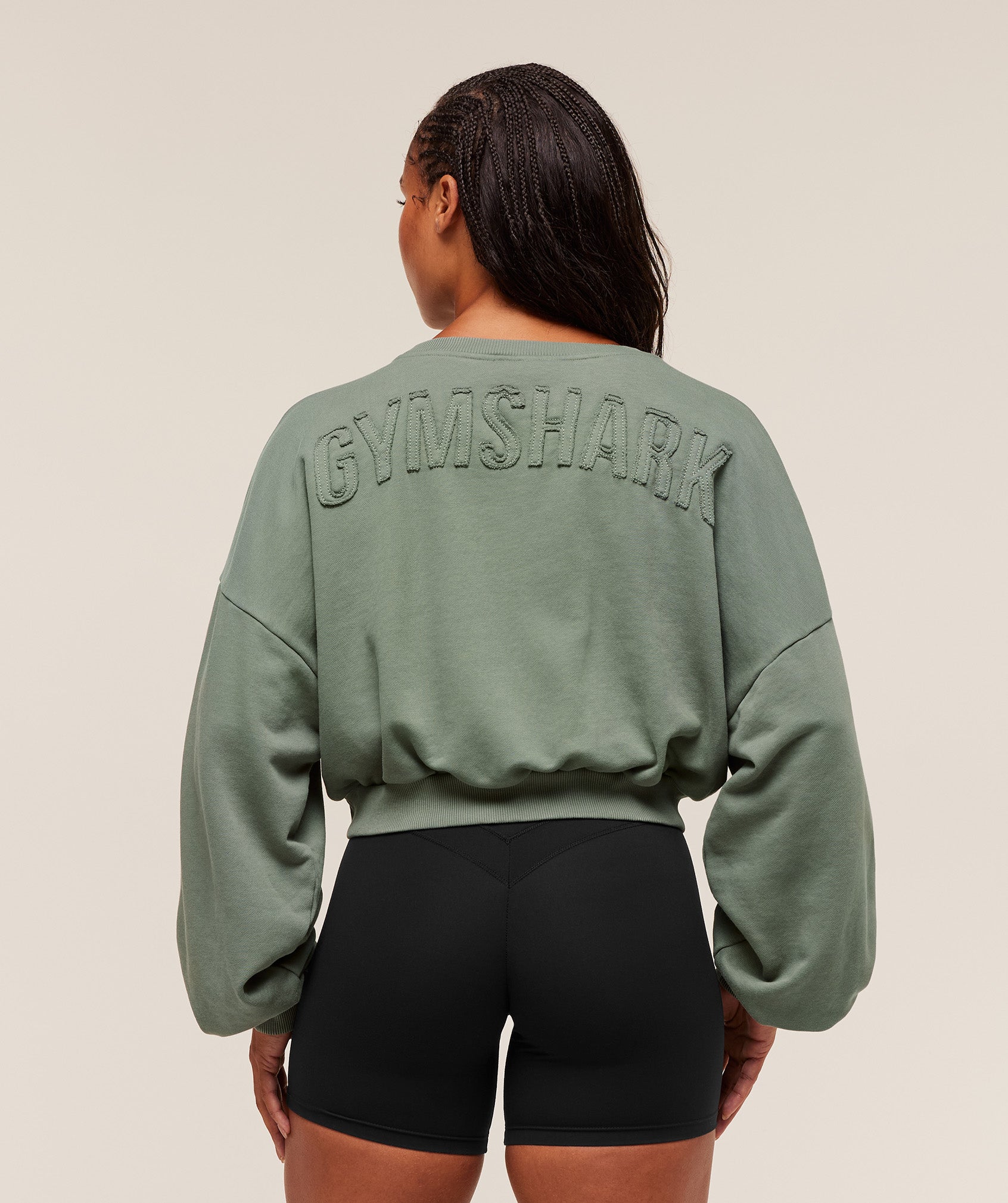 Power Washed Sweat Top – Unit Green/Acid Wash Small Ball