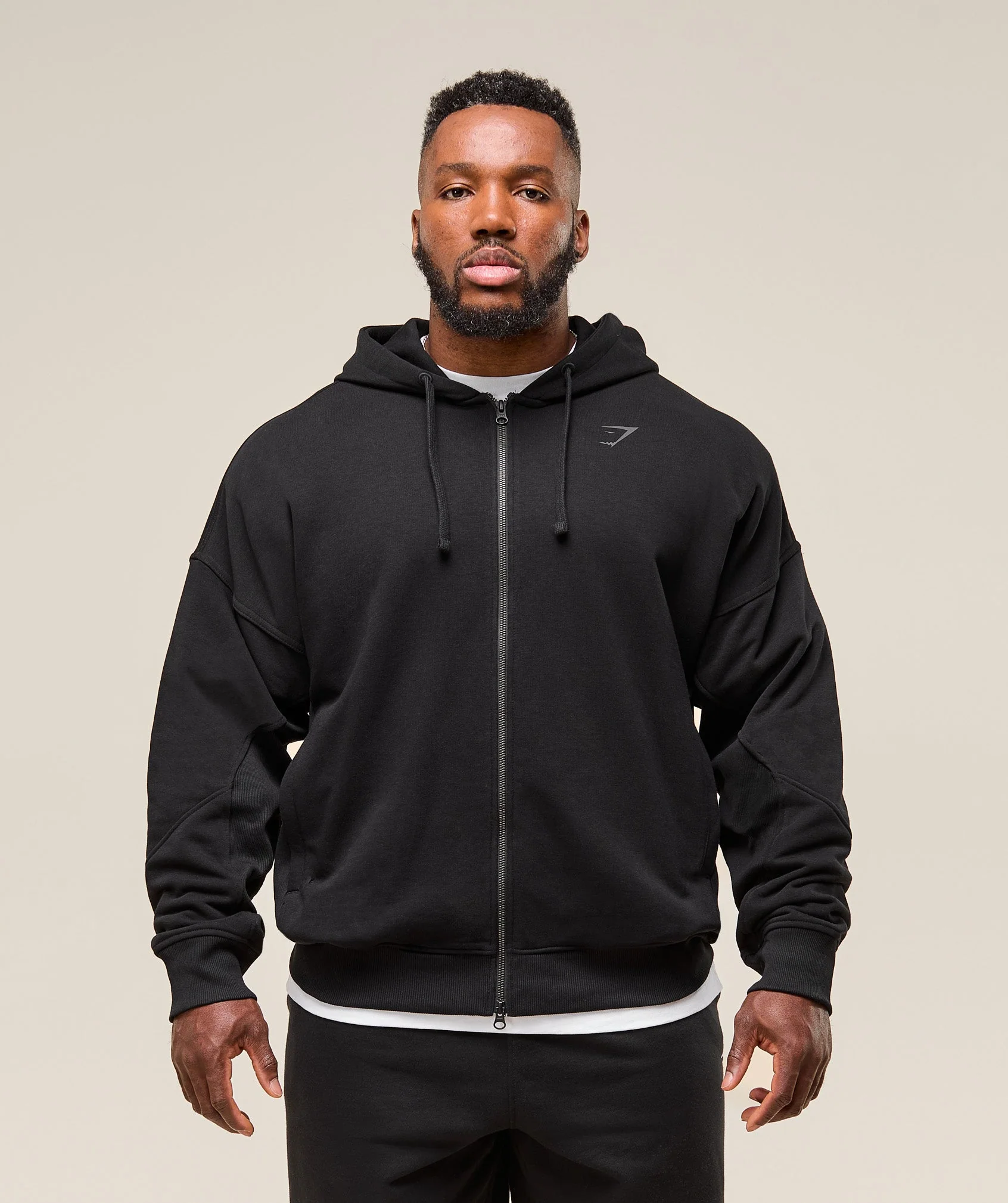 Power Zip Up Hoodie – Black