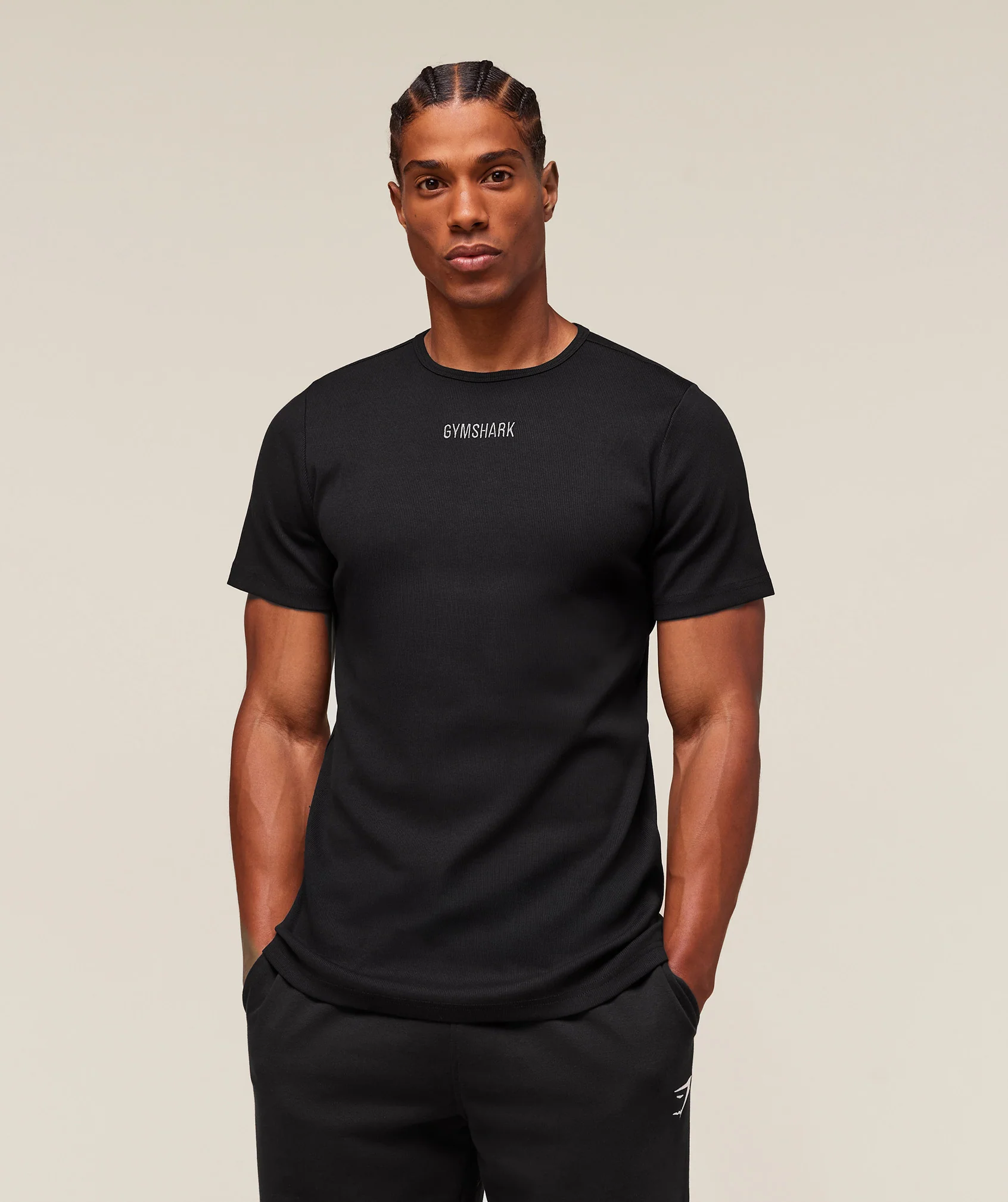 Premium Ribbed T-Shirt – Black