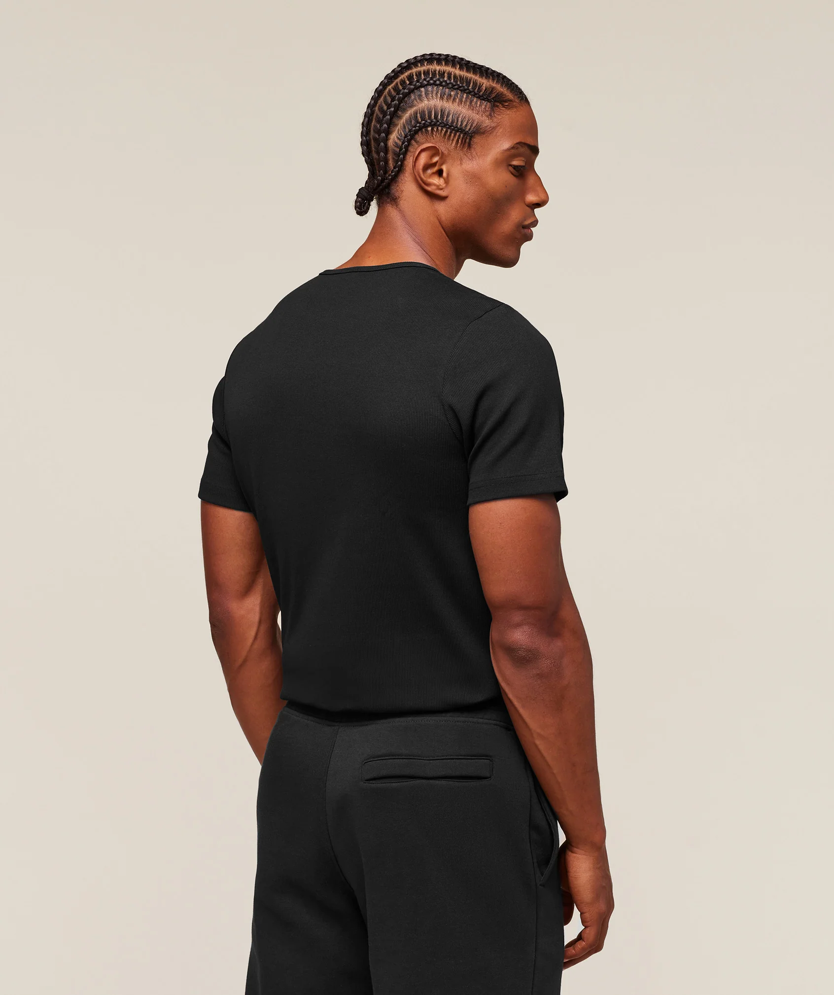 Premium Ribbed T-Shirt – Black