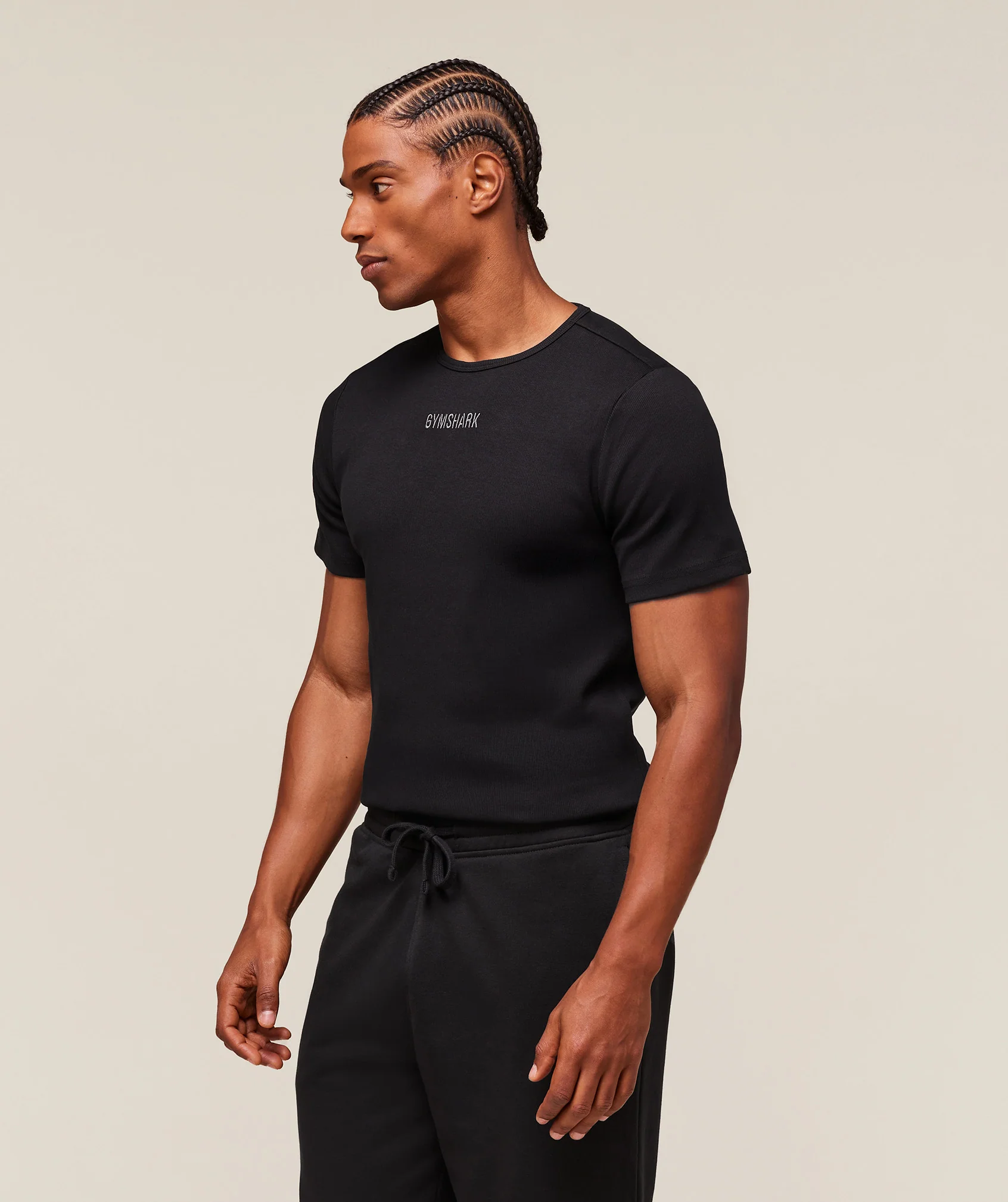 Premium Ribbed T-Shirt – Black - Imagen 2