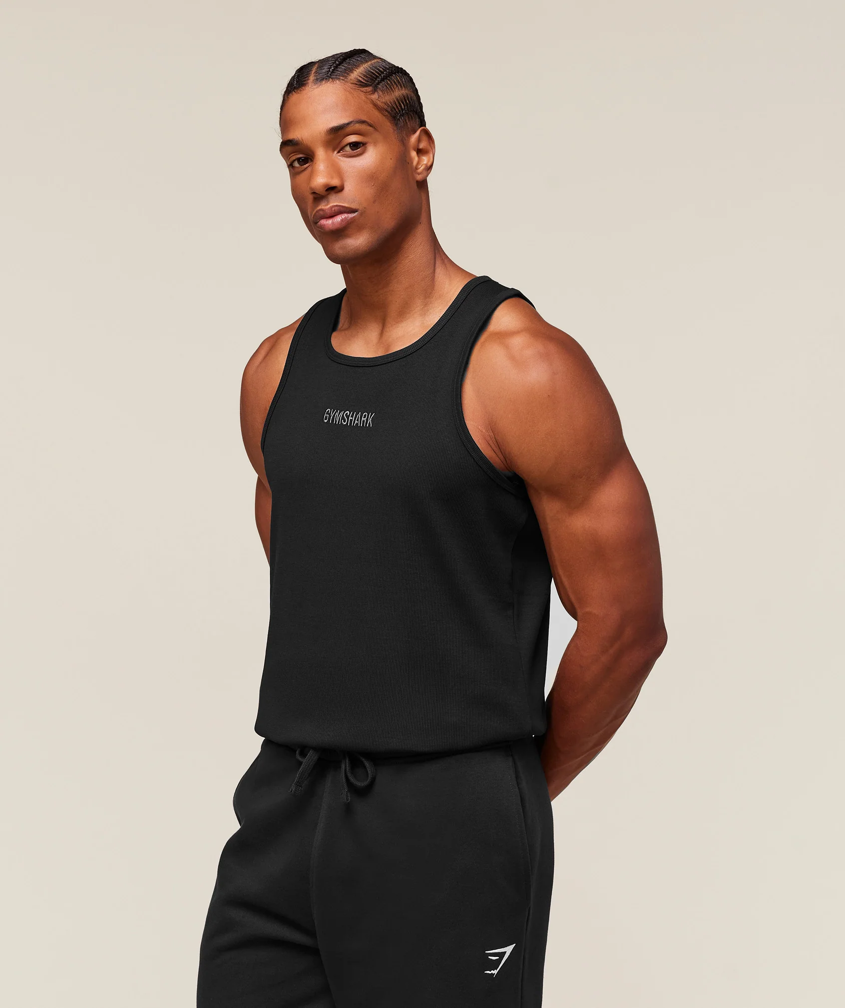 Premium Ribbed Tank – Black - Imagen 2