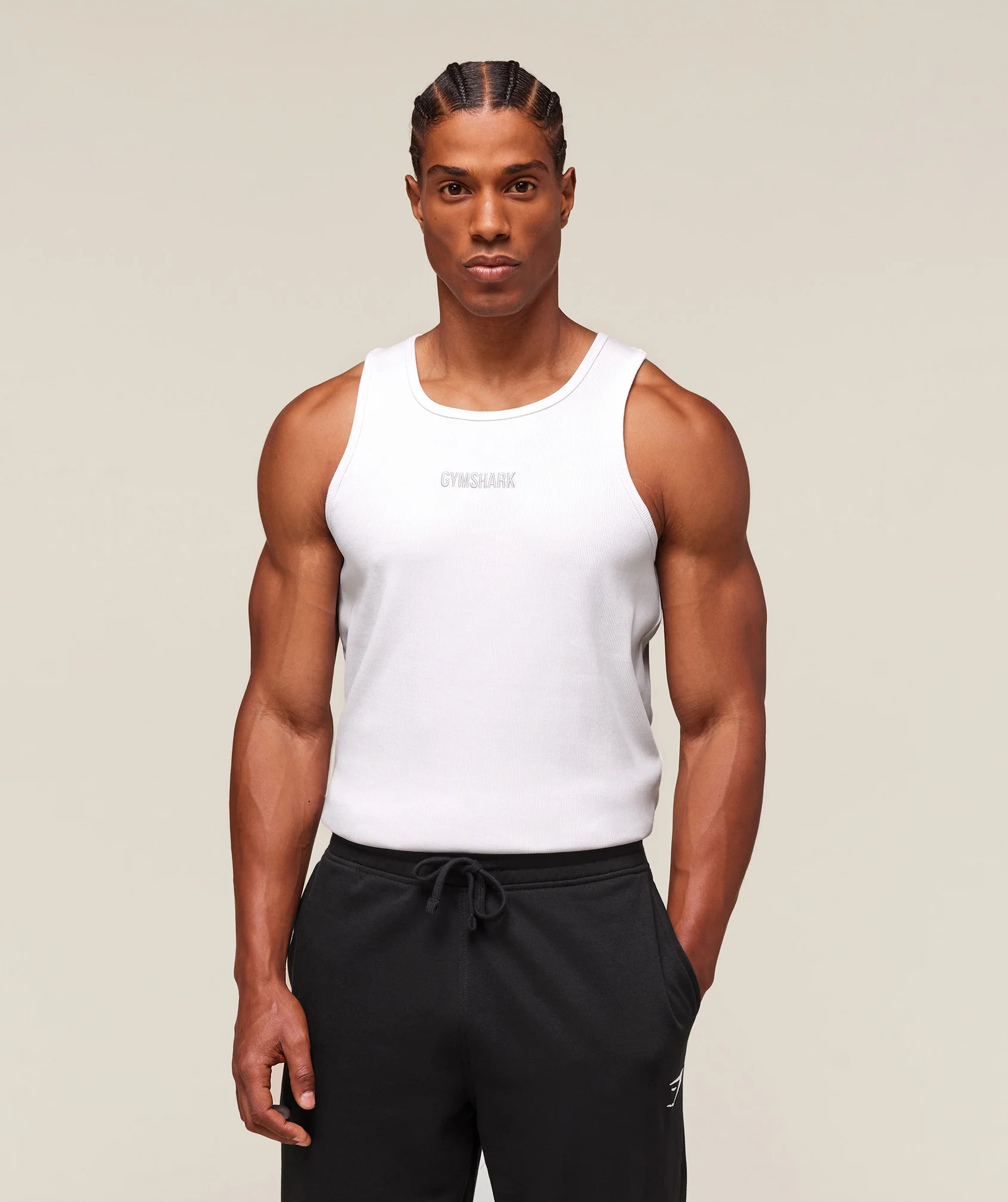 Premium Ribbed Tank – White