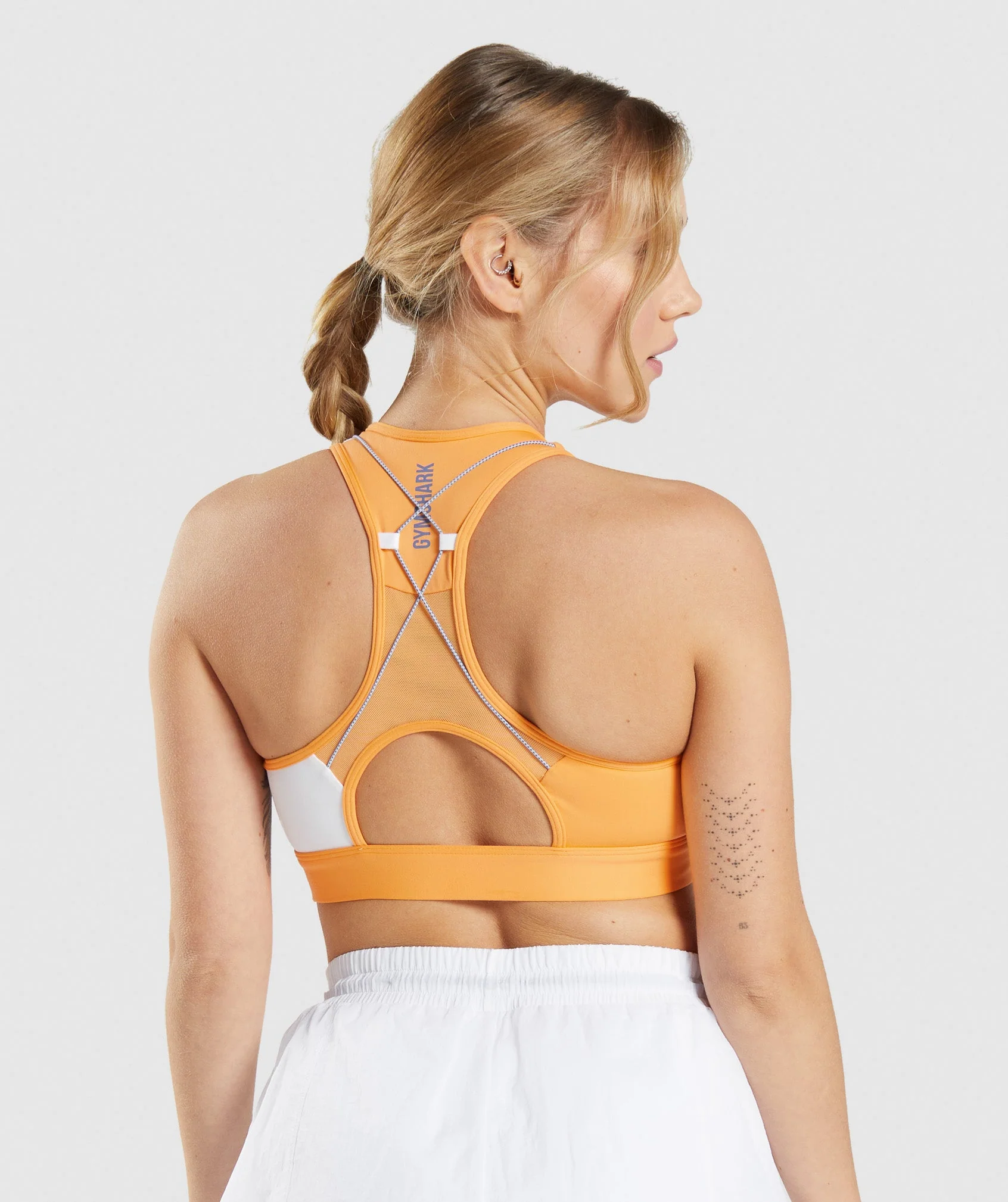 Pulse Sports Bra – Apricot Orange/White
