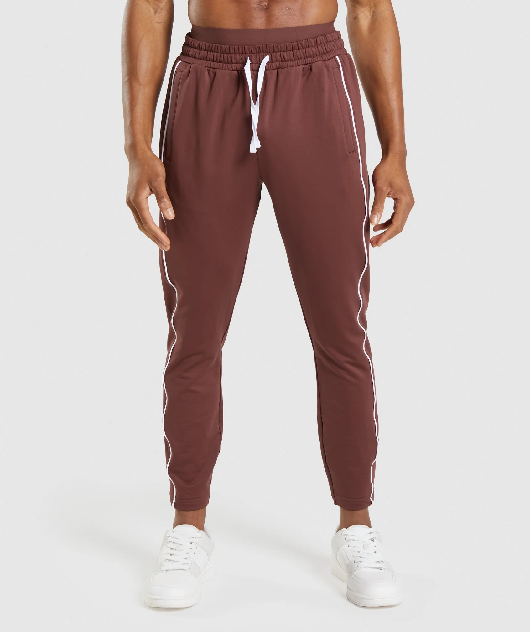 Recess Joggers – Cherry Brown/White