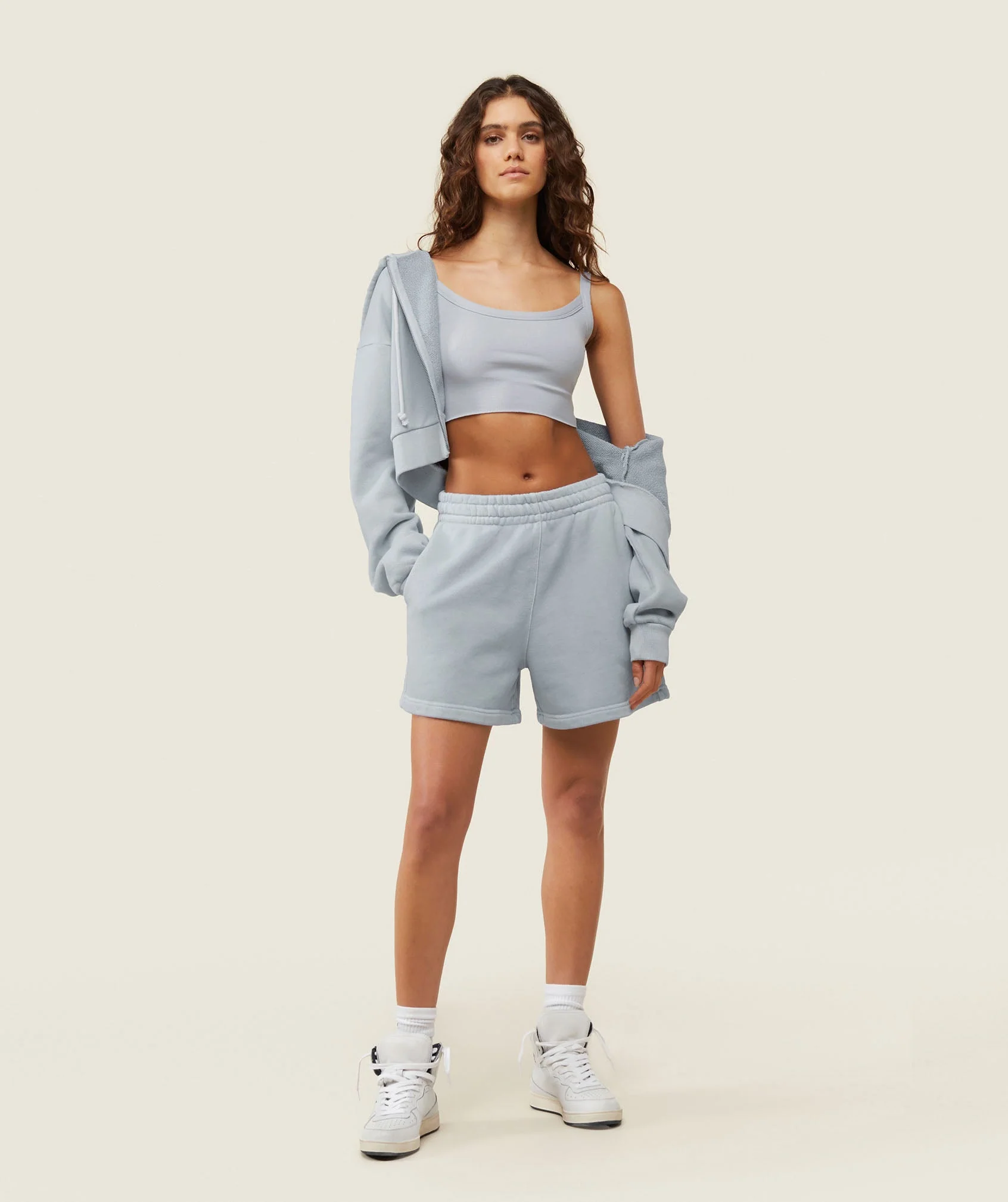 Relaxed Sweat Shorts – Ice Grey