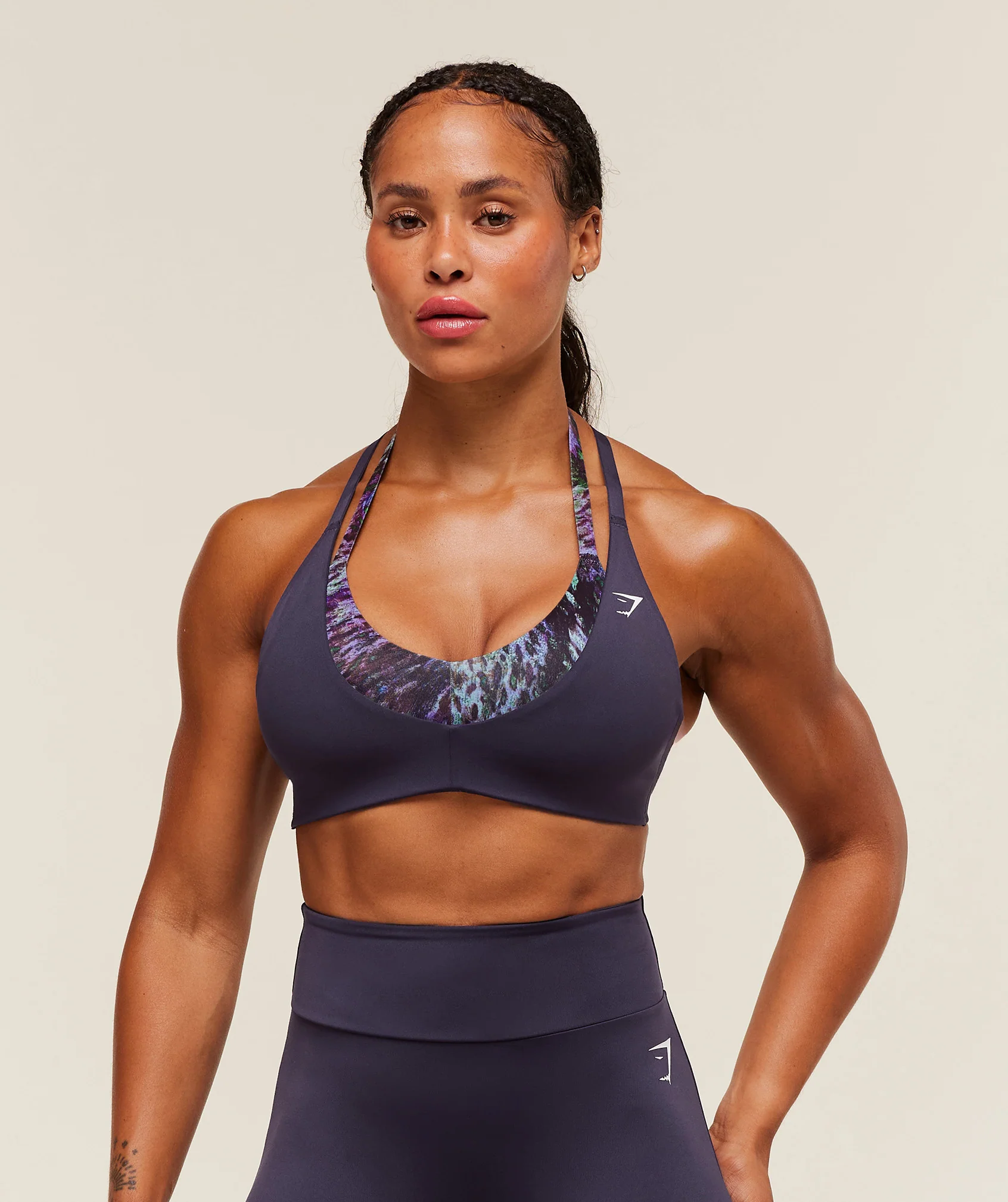 Reps T Back Sports Bra – Midnight Purple/Morning Blue