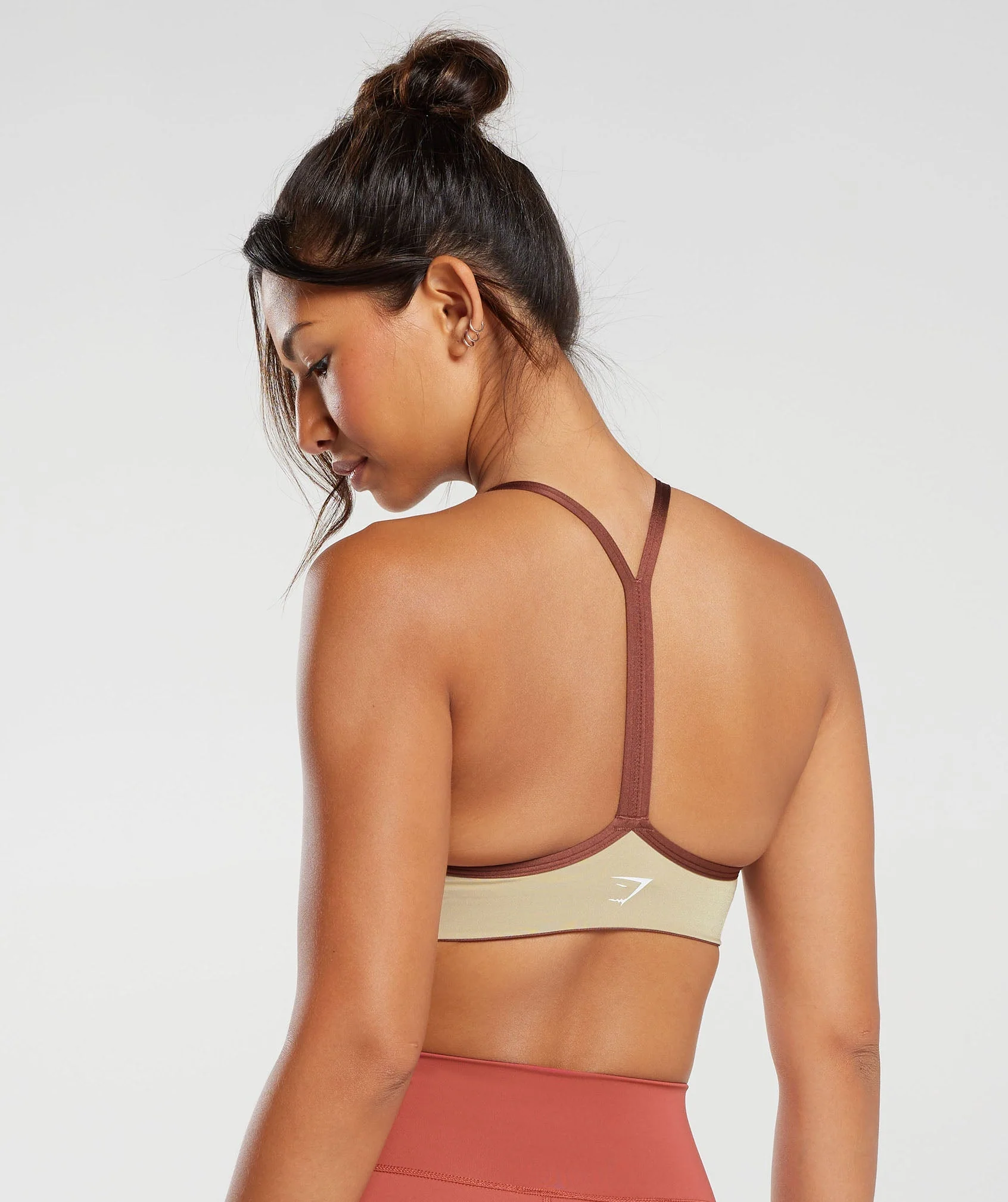 Retro Club Sports Bra – Desert Beige/Rust Brown