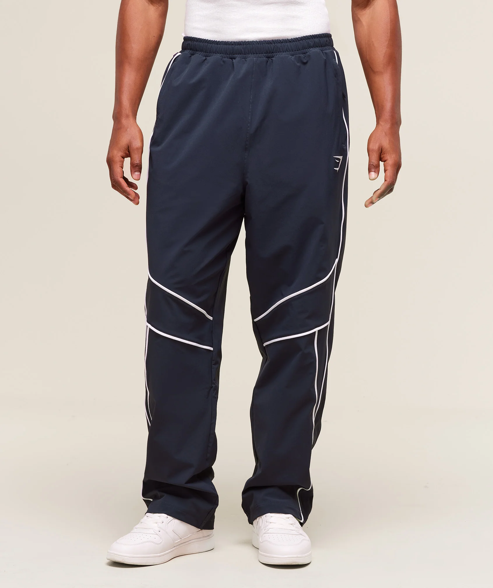 Retro Crinkle Track Pants – Heavy Blue