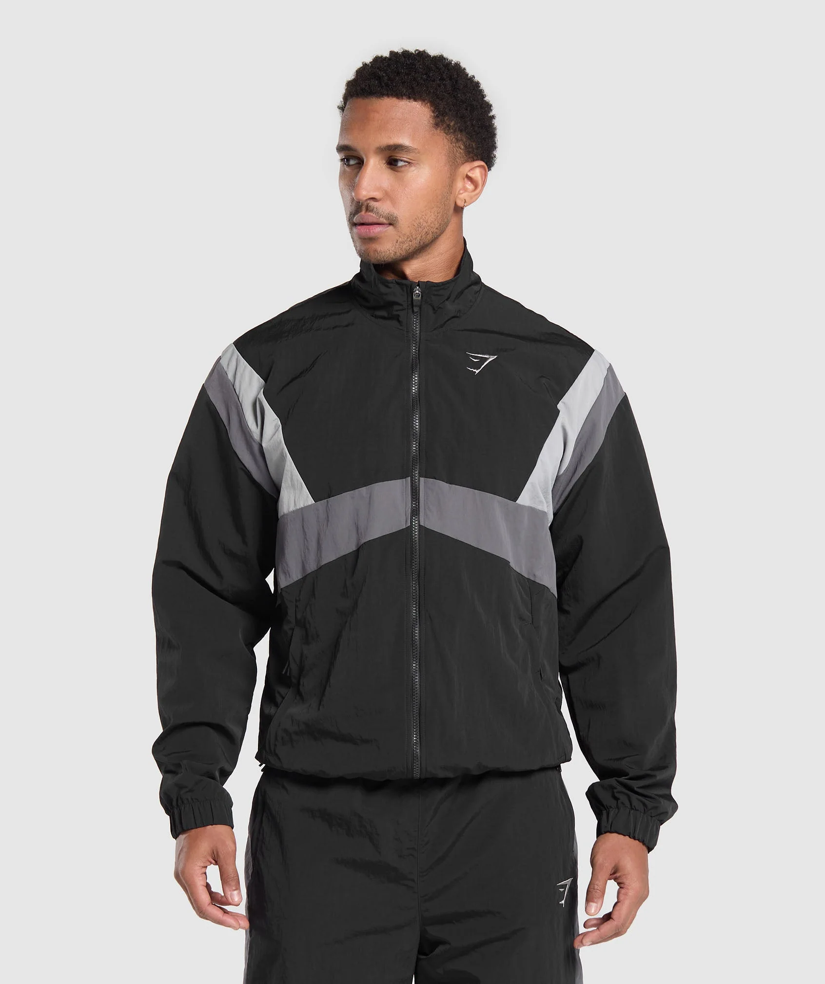 Retro Track Jacket – Black/Dark Grey/Smokey Grey