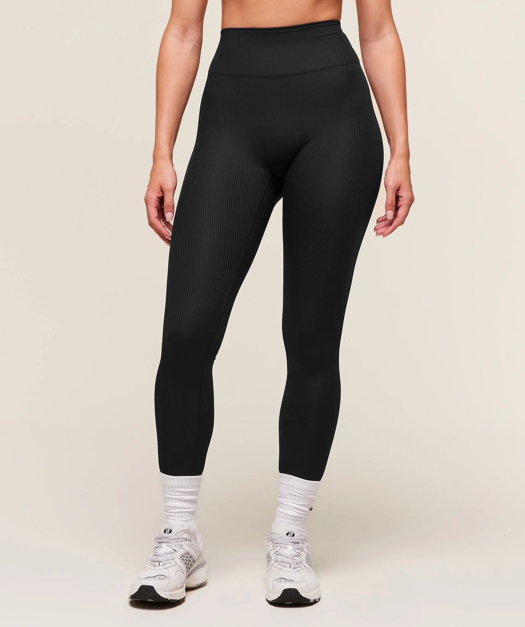 Ribbed Contour Leggings – Black