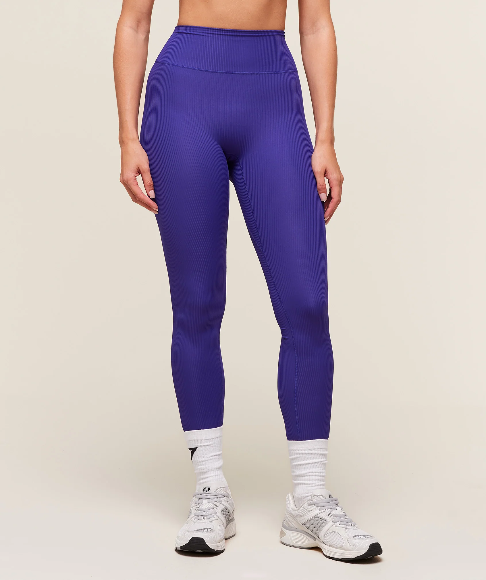 Ribbed Contour Leggings – Cobalt Purple