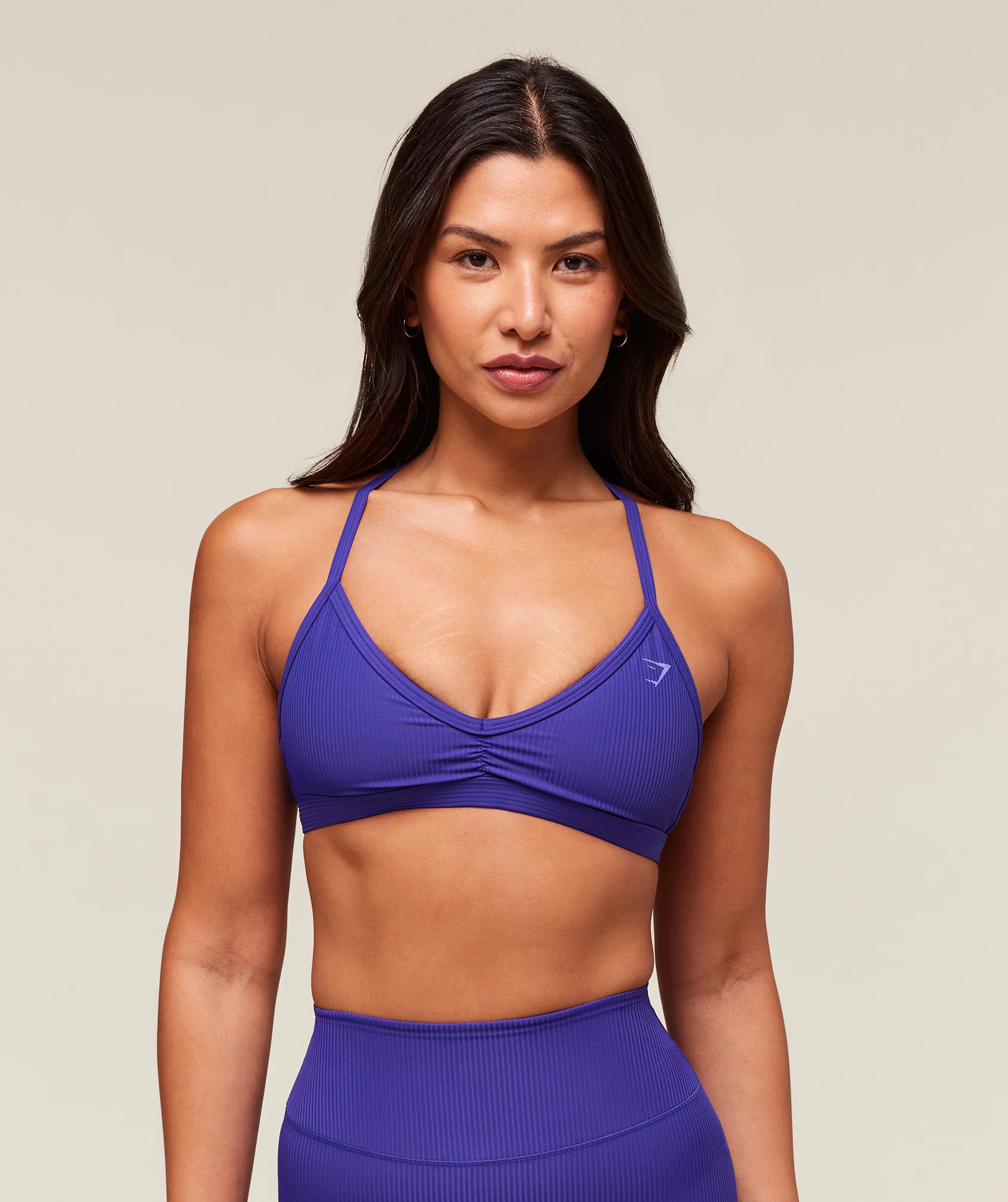 Ribbed Minimal Sports Bra – Cobalt Purple