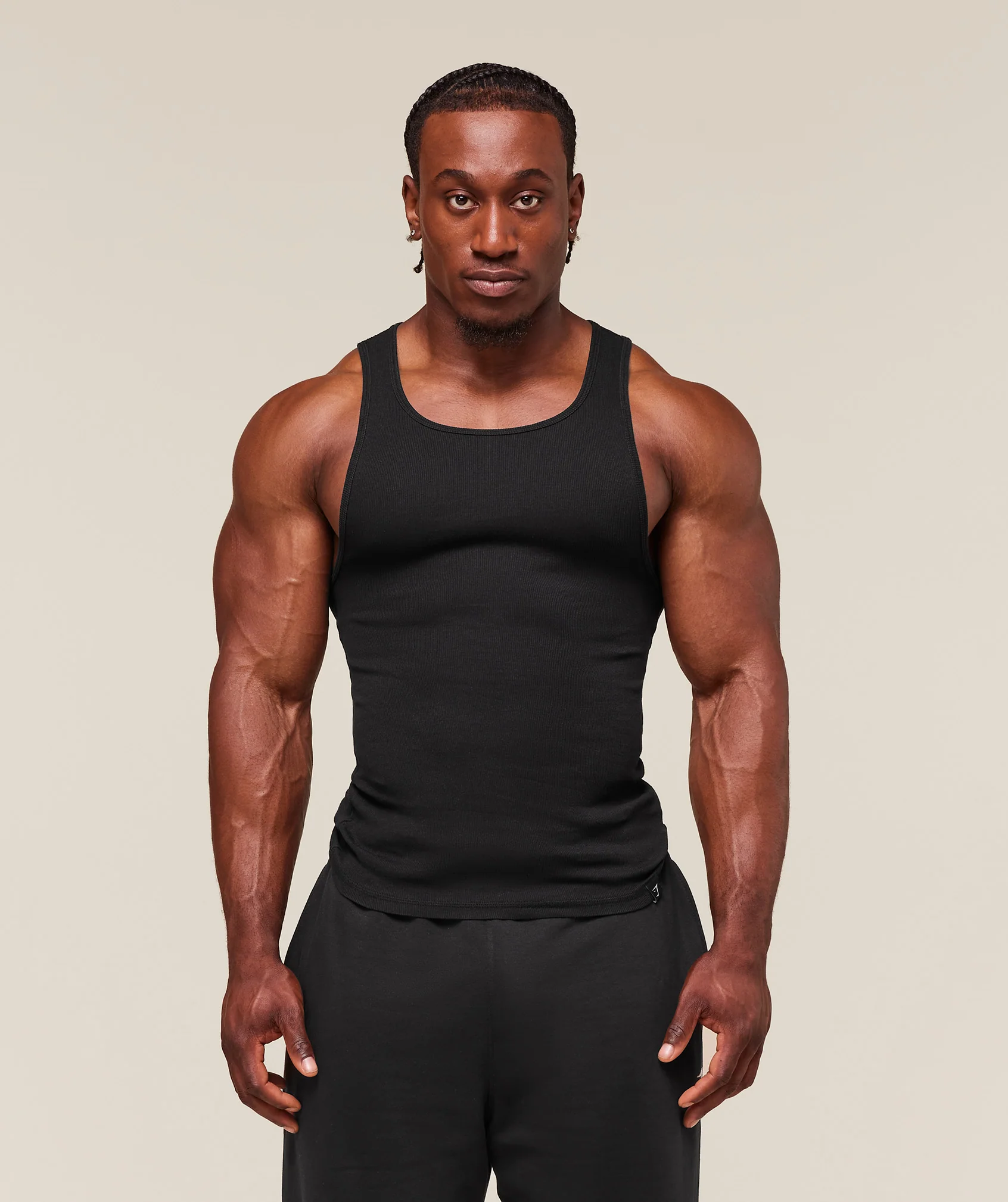 Ribbed Tank 1PK – Black