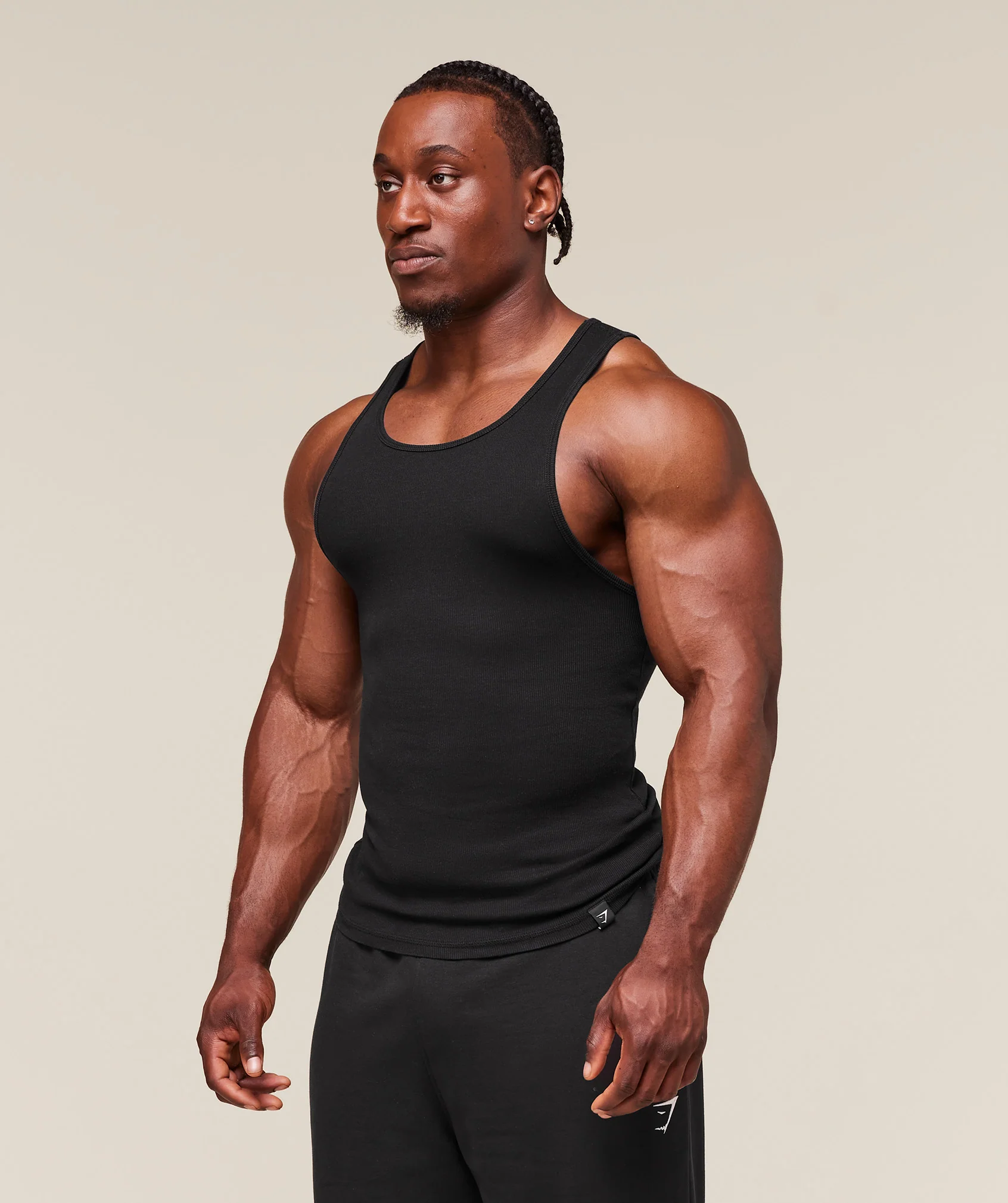 Ribbed Tank 1PK – Black
